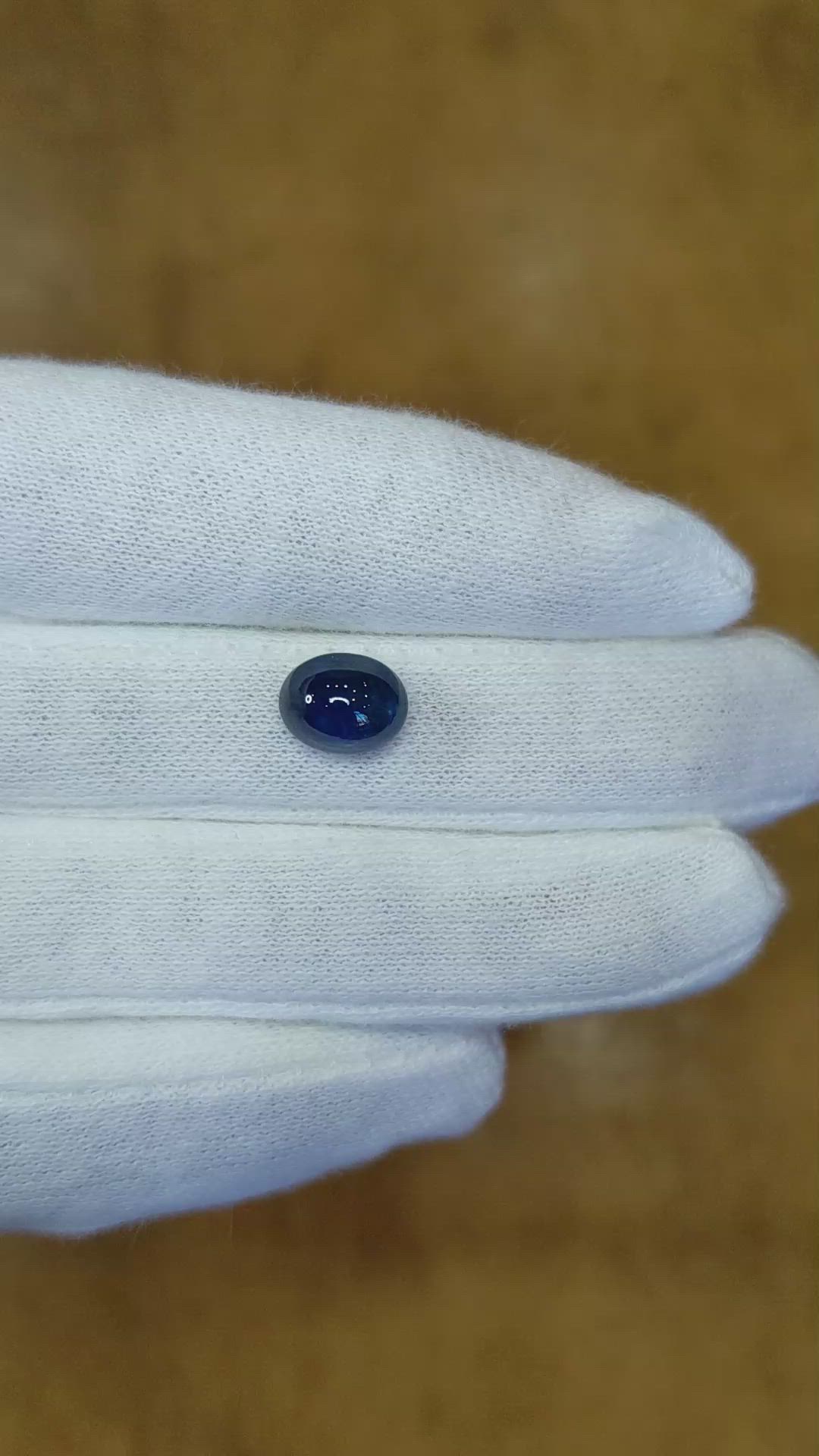 3.02 Ct. Blue Cabochon Sapphire from Ceylon (Sri Lanka) Size Video