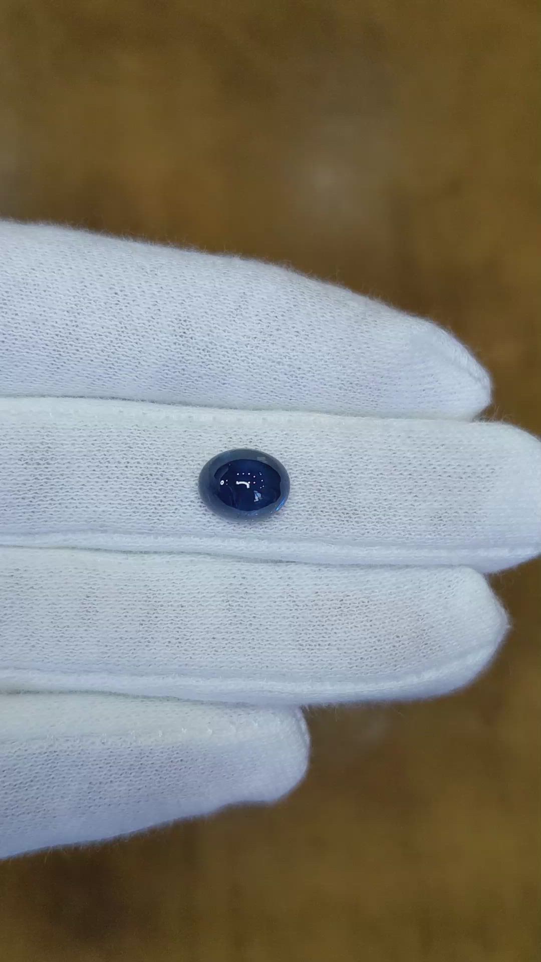 3.71 Ct. Blue Cabochon Sapphire from Ceylon (Sri Lanka) Size Video