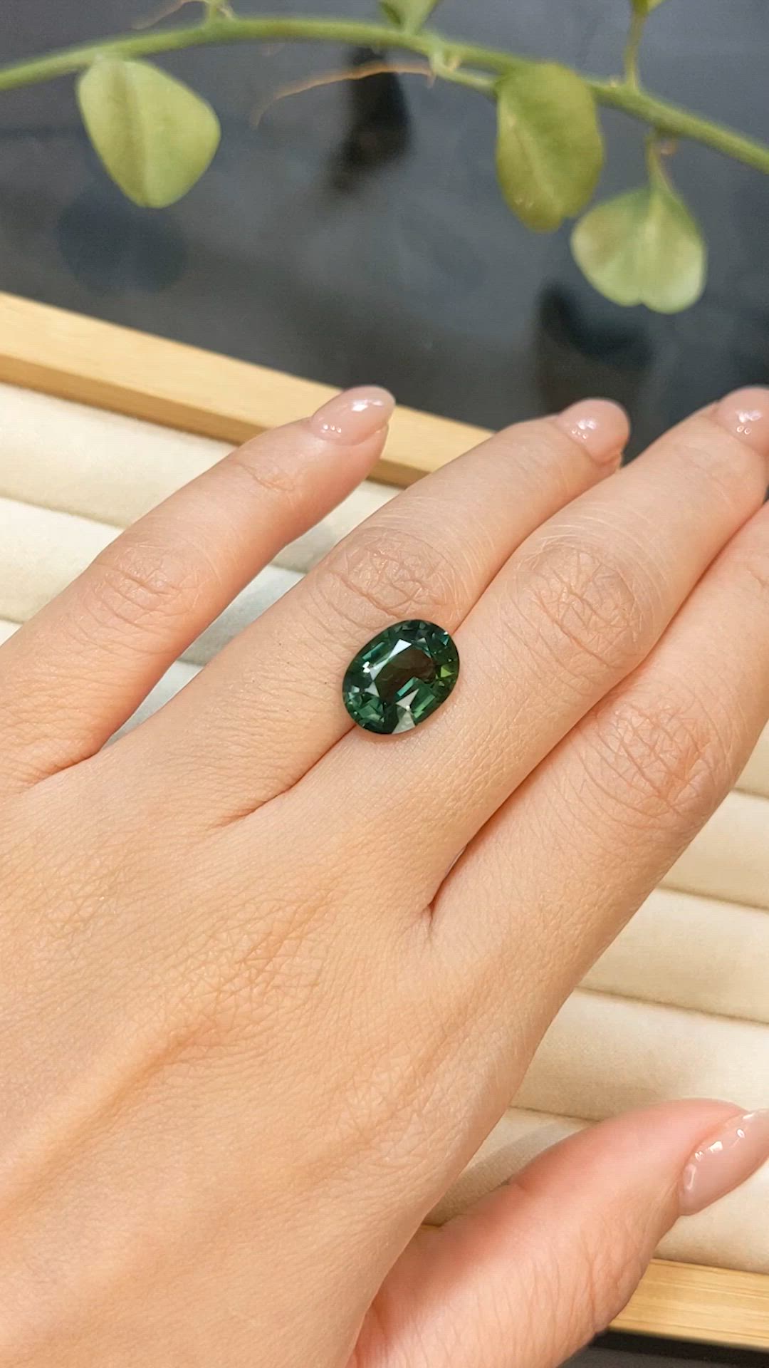5.21 Ct. Green Sapphire from Madagascar Size Video