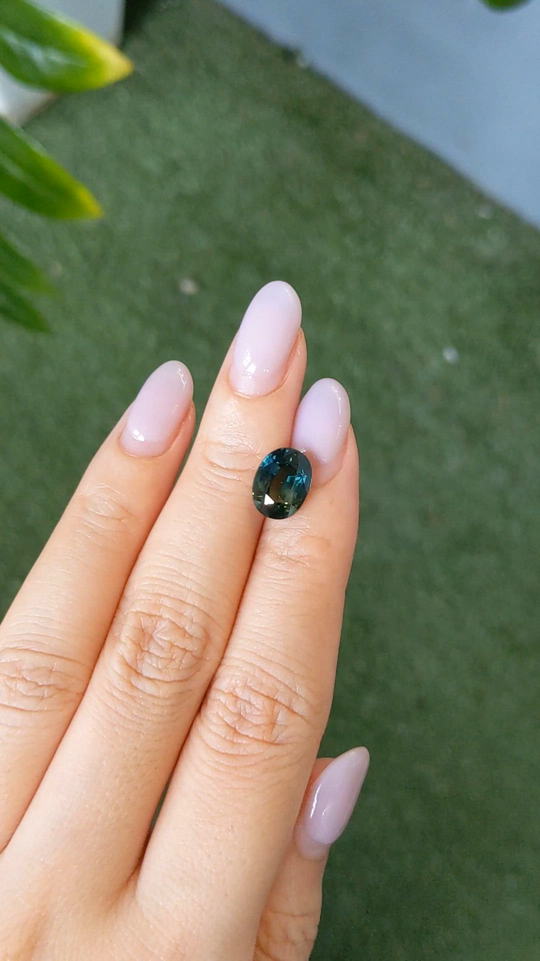 3.87 Ct. Green Sapphire from Madagascar Size Video