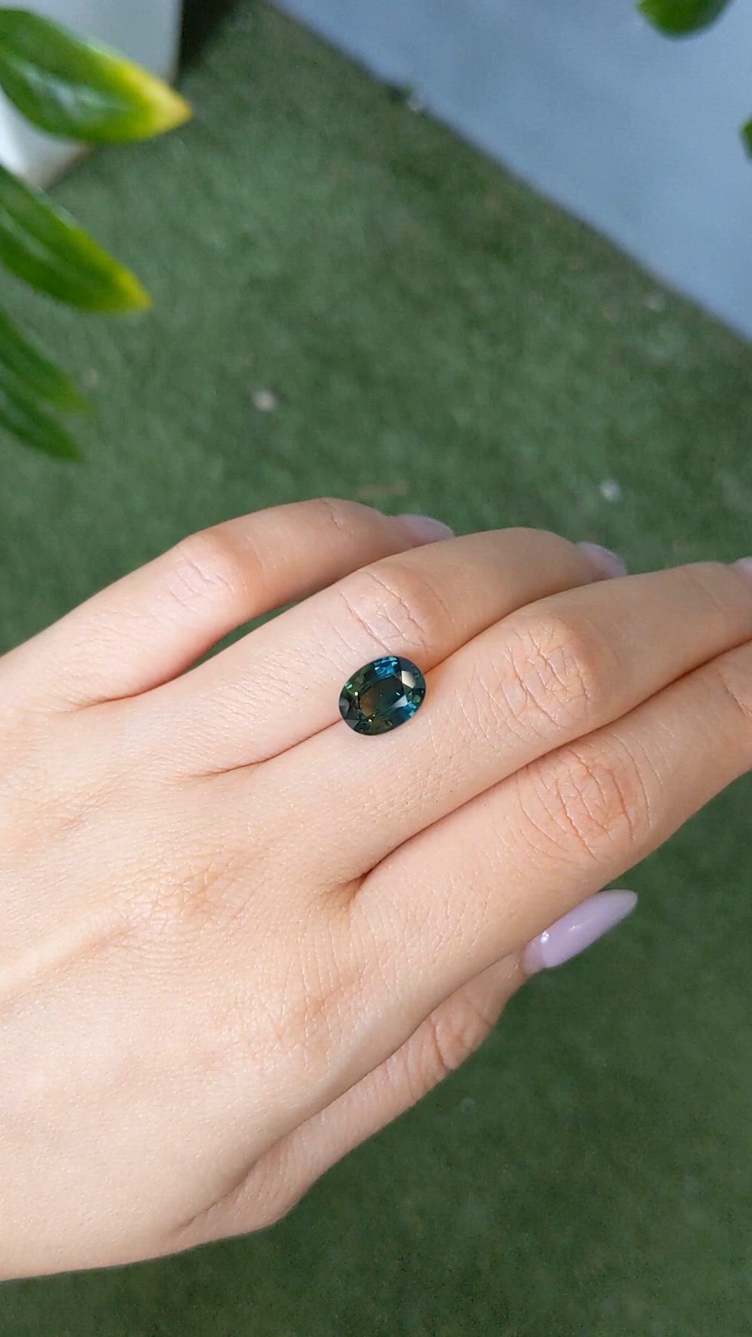 3.87 Ct. Green Sapphire from Madagascar Size Video