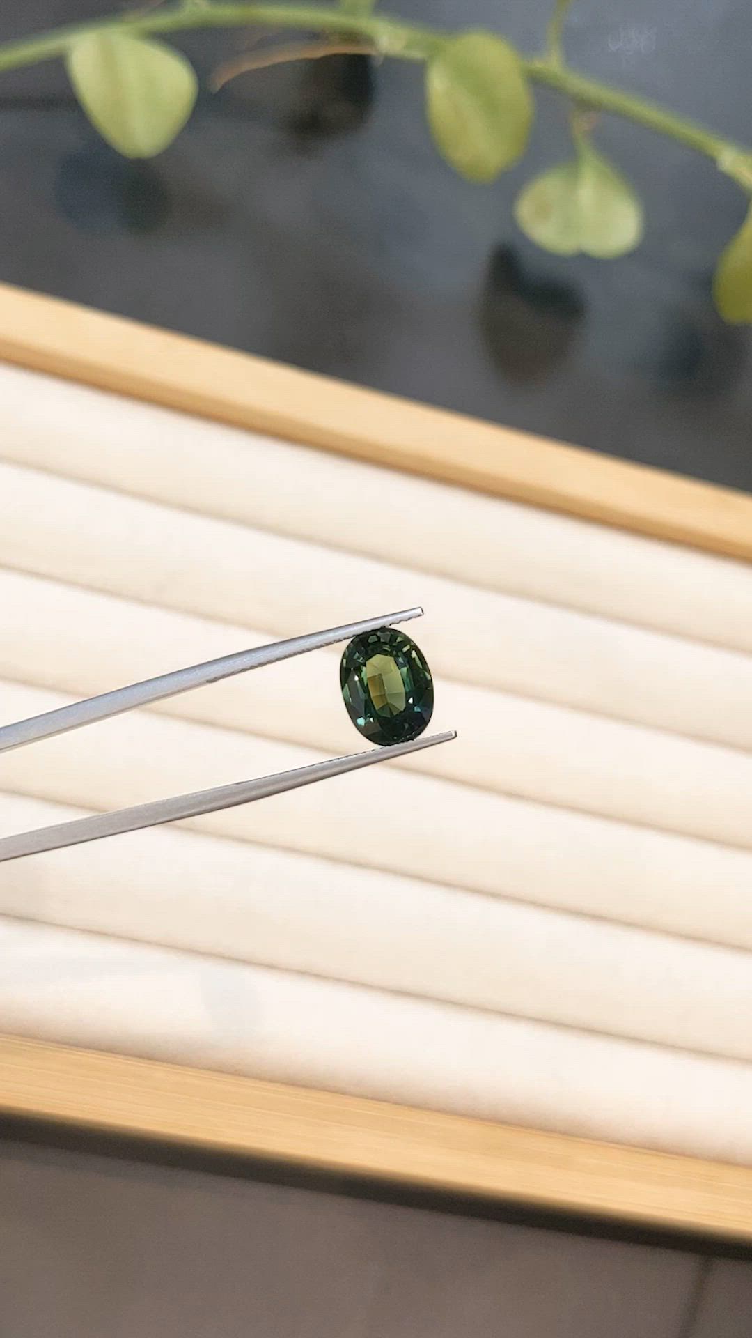 3.87 Ct. Green Sapphire from Madagascar Size Video