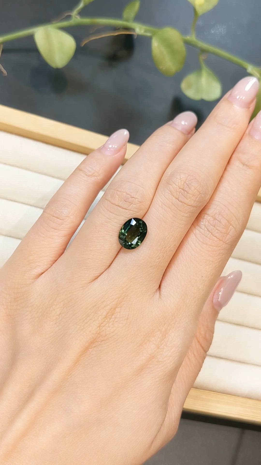 3.87 Ct. Green Sapphire from Madagascar Size Video