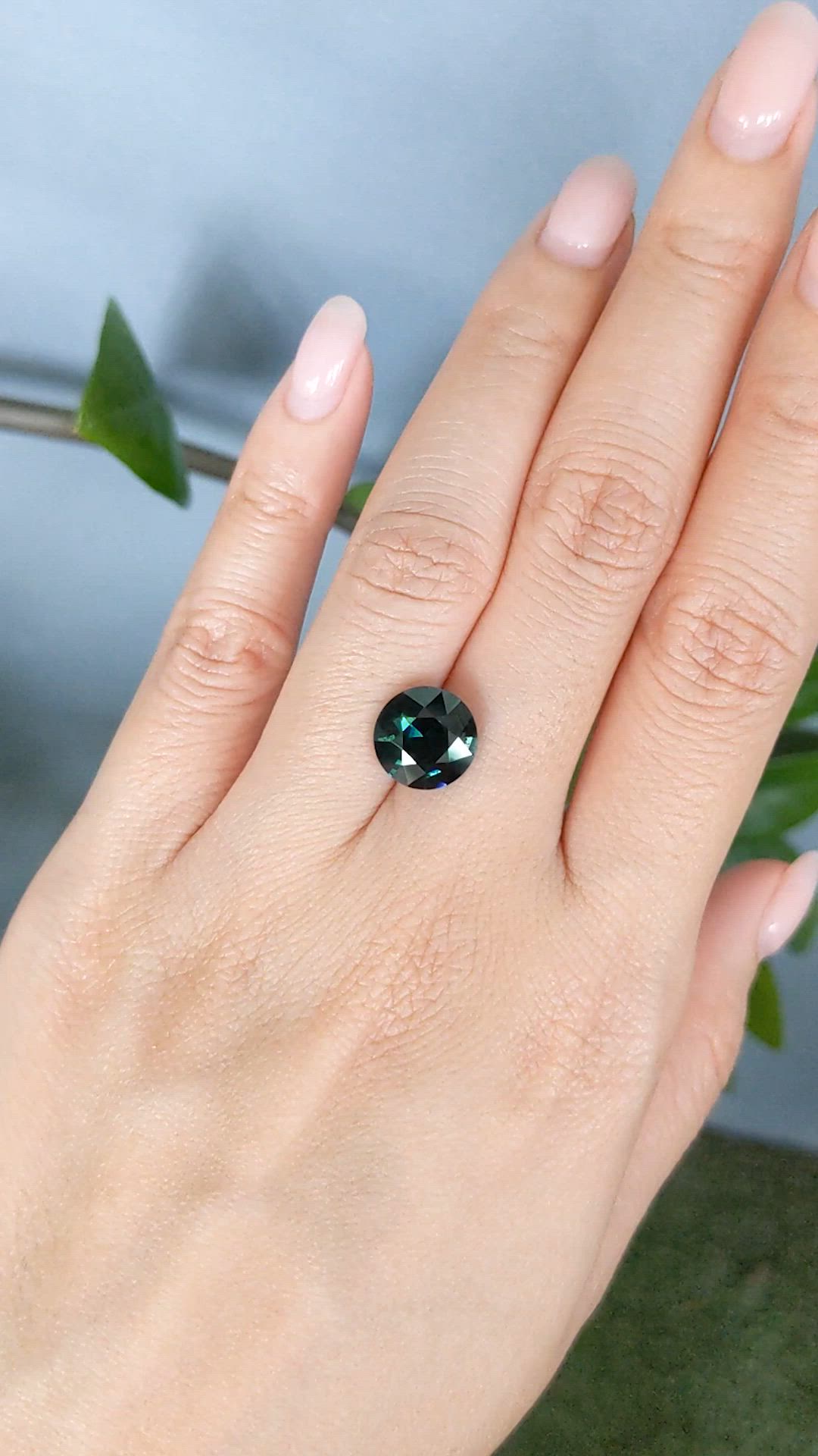 4.51 Ct. Bluish Green Sapphire from Madagascar Size Video