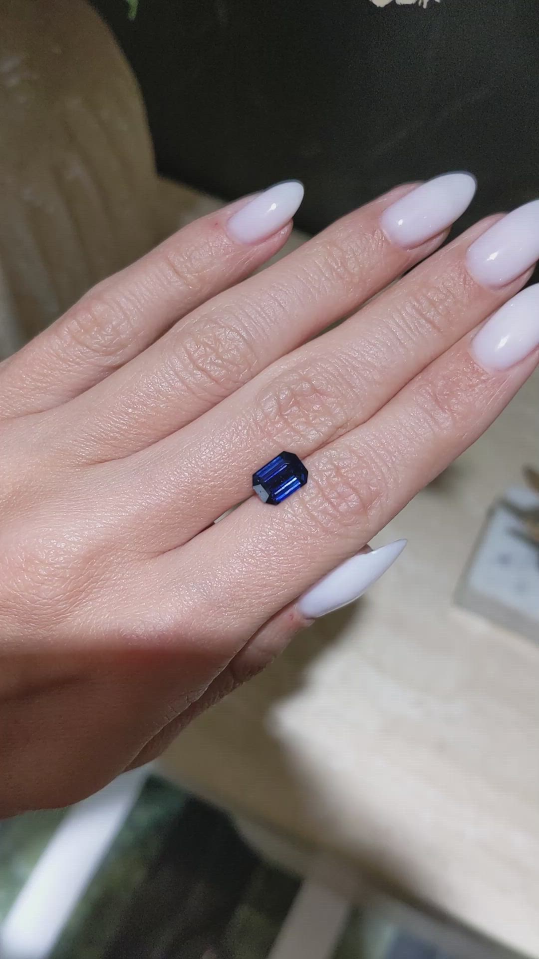 2.21 Ct. Blue Sapphire from Ceylon (Sri Lanka) Size Video