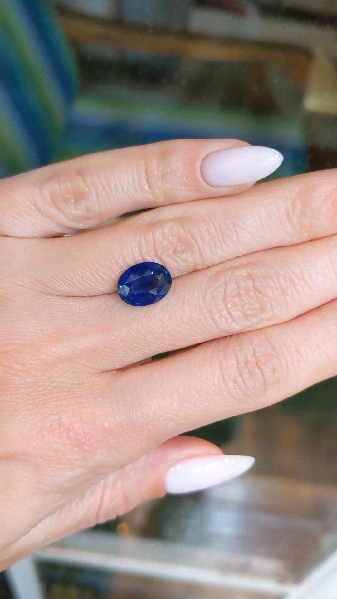 3.31 Ct. Blue Sapphire from Ceylon (Sri Lanka) Size Video