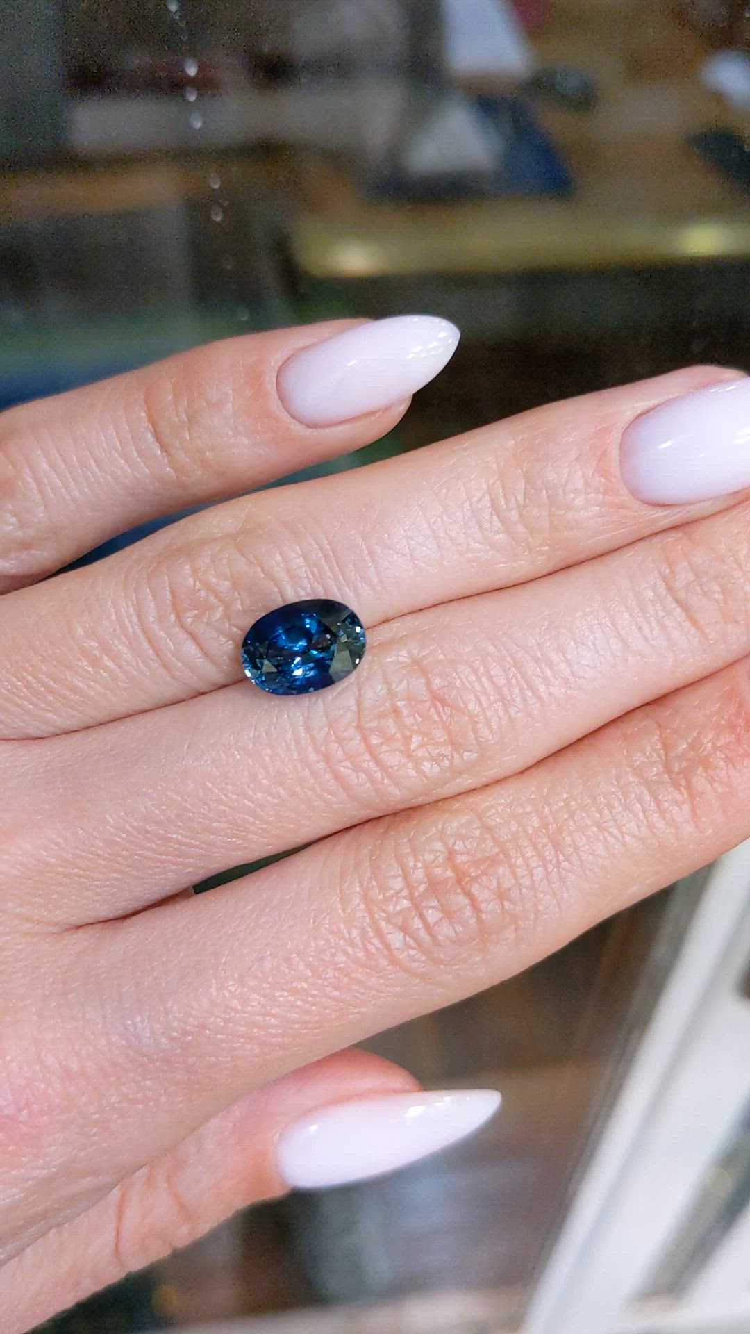 3.48 Ct. Blue Sapphire from Ceylon (Sri Lanka) Size Video