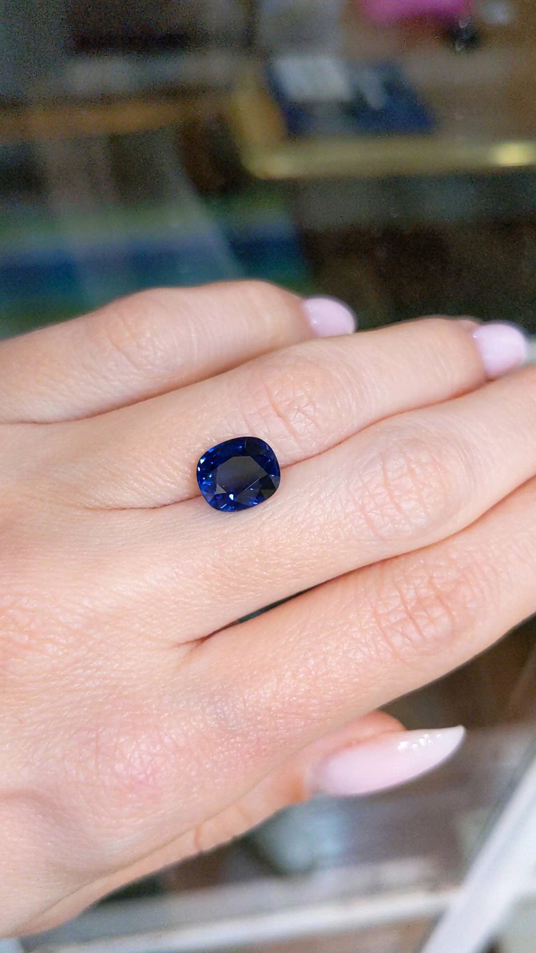 3.57 Ct. Blue Sapphire from Ceylon (Sri Lanka) Size Video