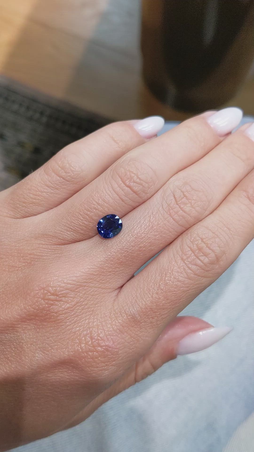1.61 Ct. Blue Sapphire from Ceylon (Sri Lanka) Size Video