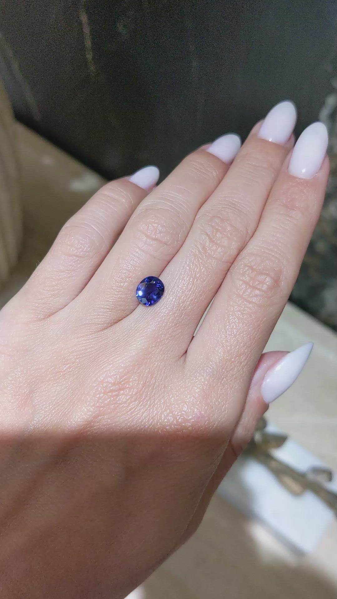 1.61 Ct. Blue Sapphire from Ceylon (Sri Lanka) Size Video