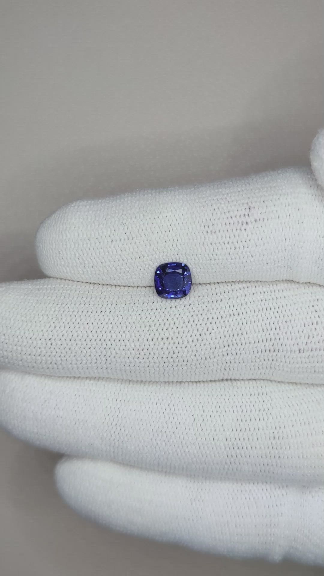 1.12 Ct. Blue Sapphire from Ceylon (Sri Lanka) Size Video