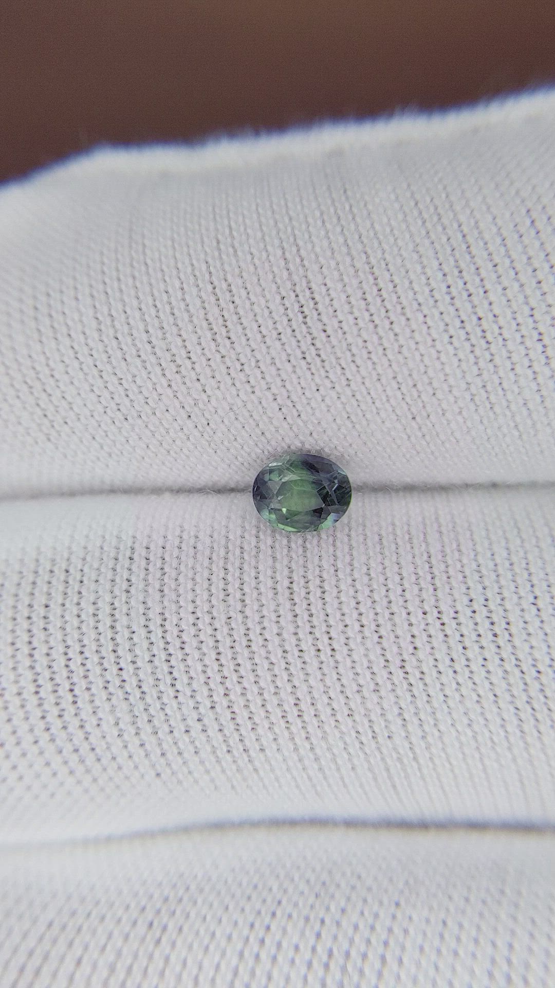 0.46 Ct. Bluish Green Sapphire from Africa Size Video