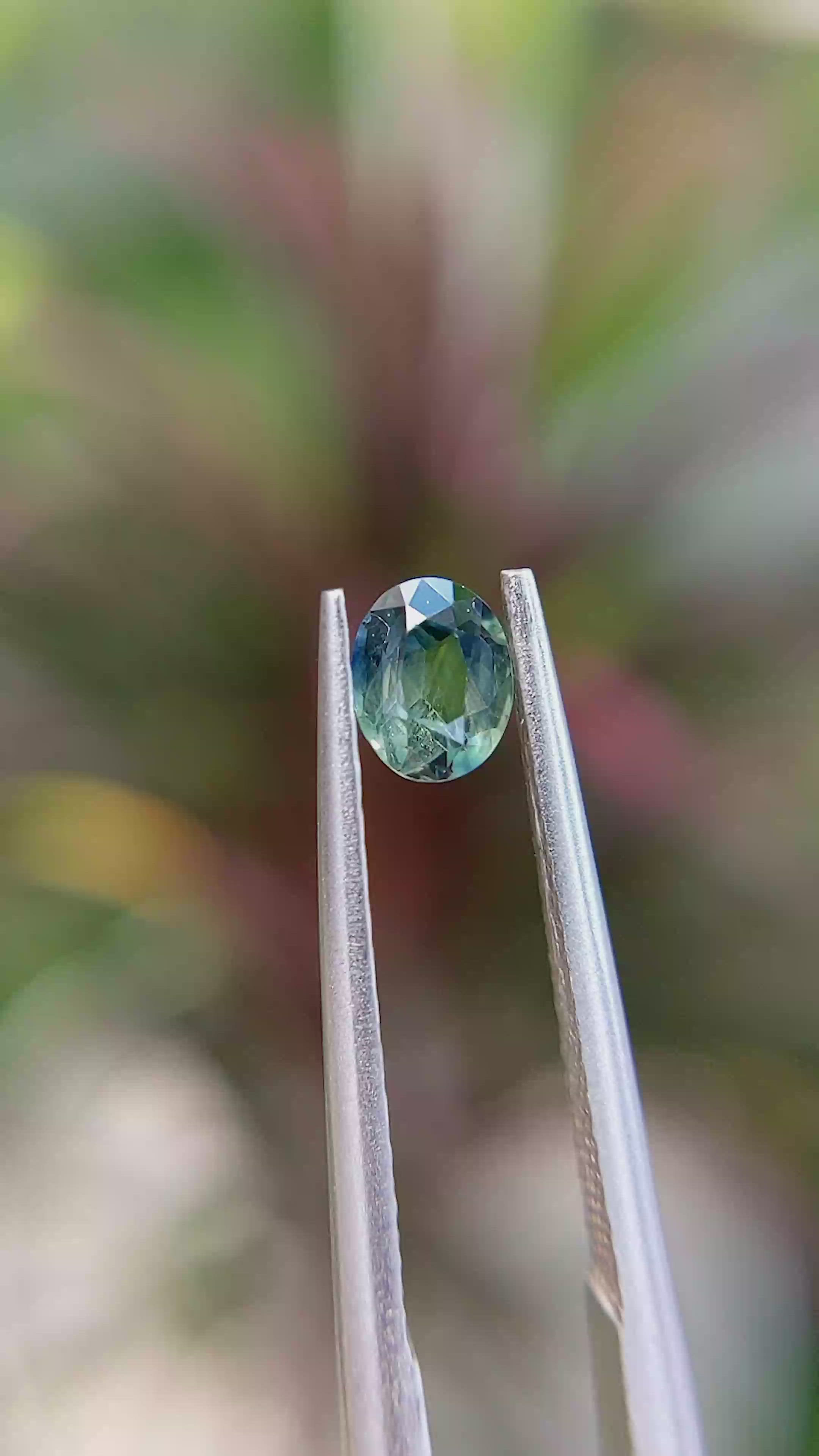 0.46 Ct. Bluish Green Sapphire from Africa Size Video