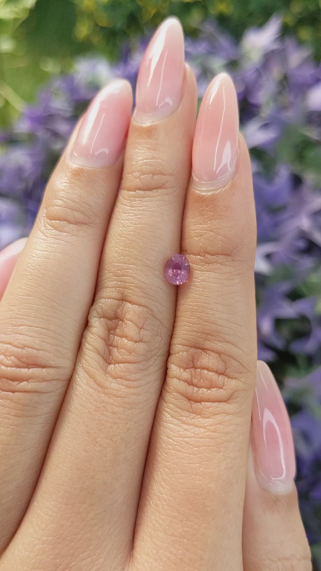 0.60 Ct. Pinkish Purple Sapphire from Ceylon (Sri Lanka) Size Video