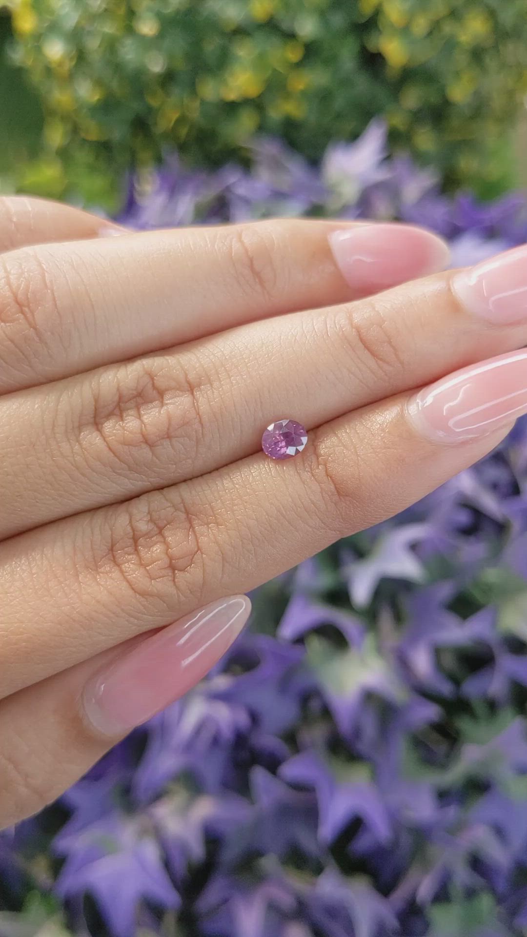 0.60 Ct. Pinkish Purple Sapphire from Ceylon (Sri Lanka) Size Video