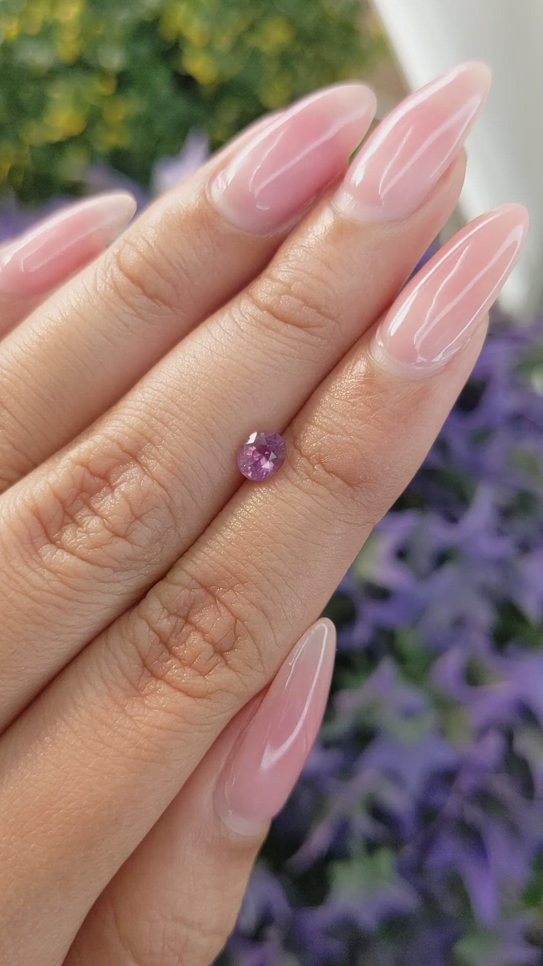 0.60 Ct. Pinkish Purple Sapphire from Ceylon (Sri Lanka) Size Video