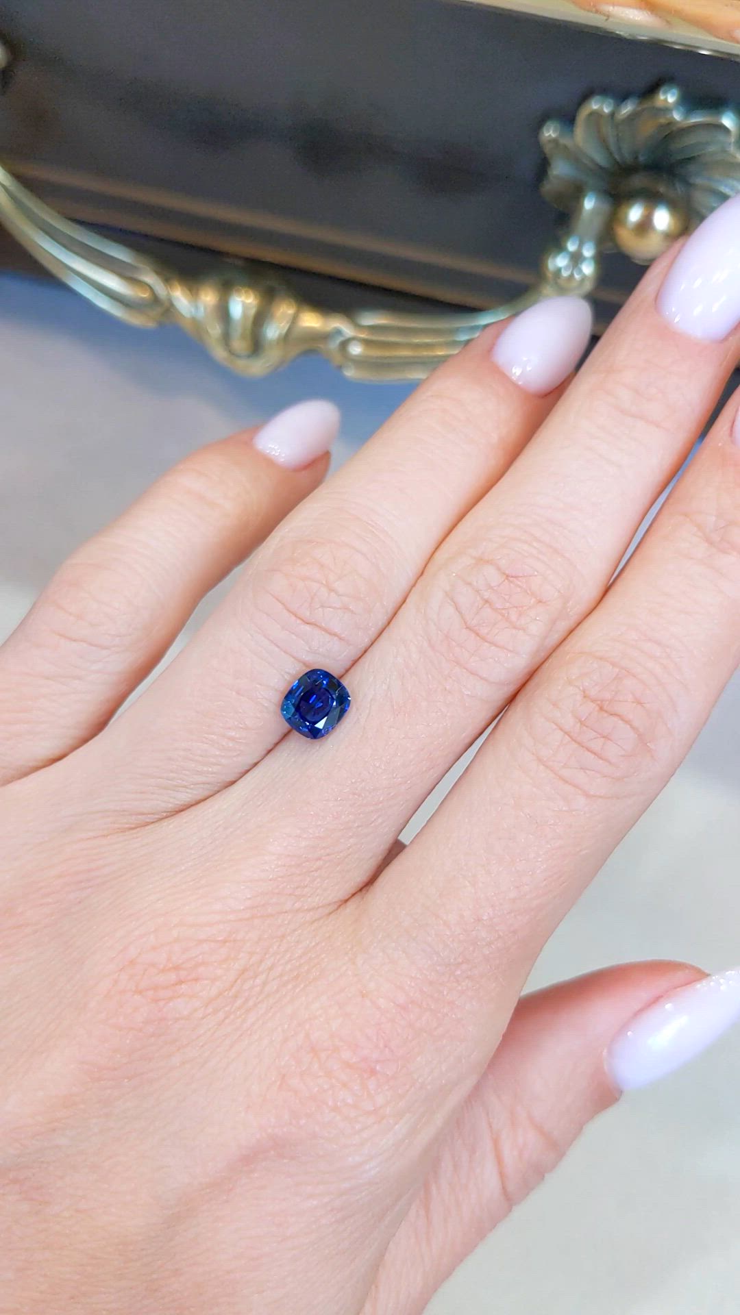 1.27 Ct. Blue Sapphire from Ceylon (Sri Lanka) Size Video