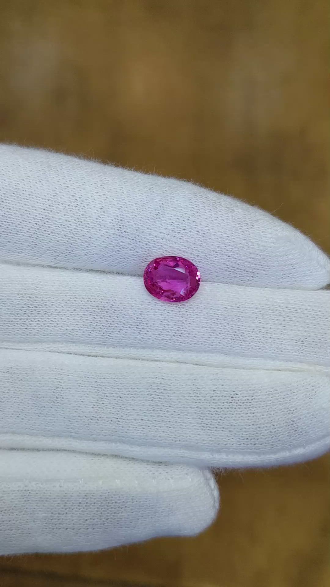 2.03 Ct. Pink Sapphire from Ceylon (Sri Lanka) Size Video