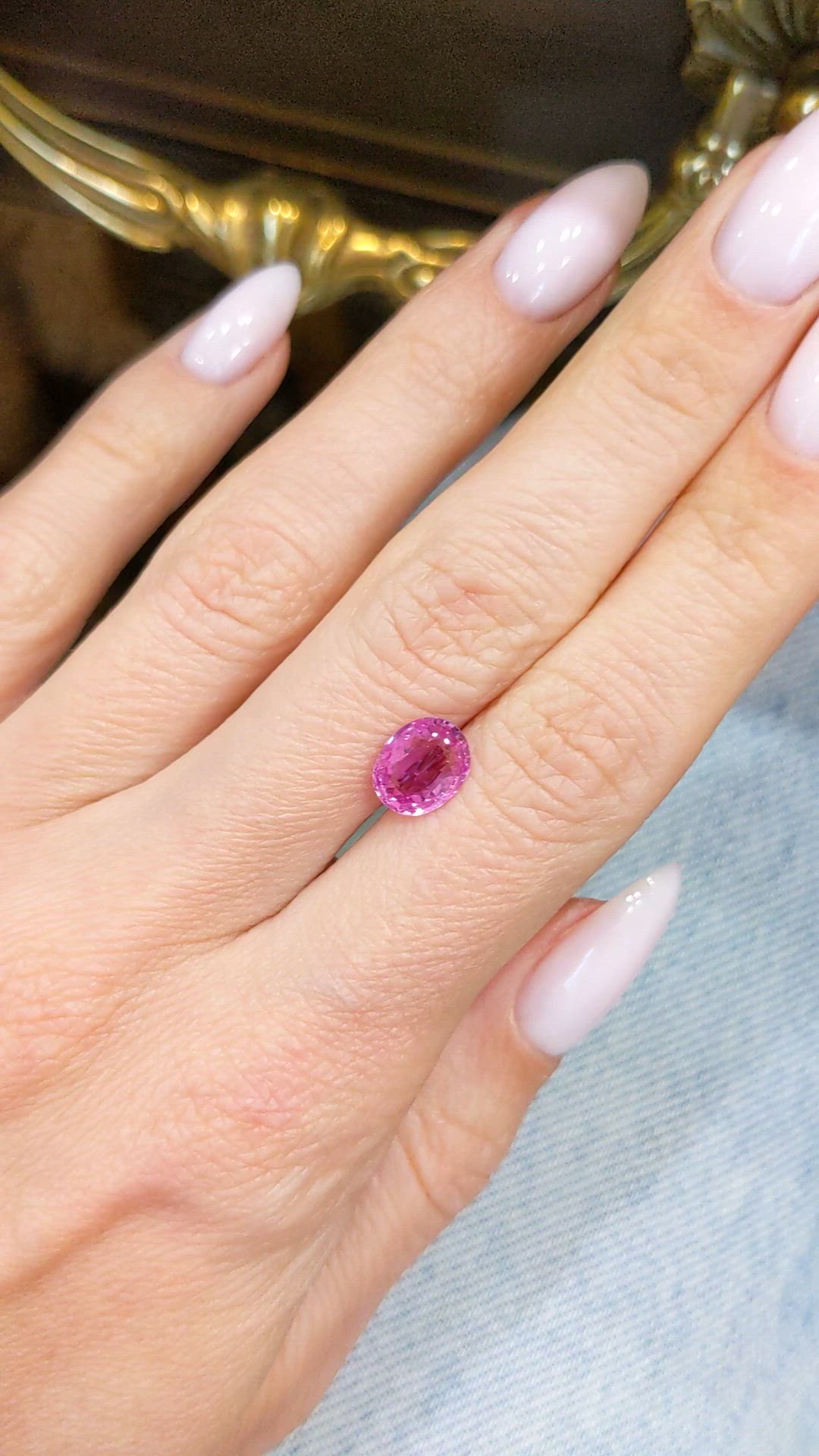 2.03 Ct. Pink Sapphire from Ceylon (Sri Lanka) Size Video