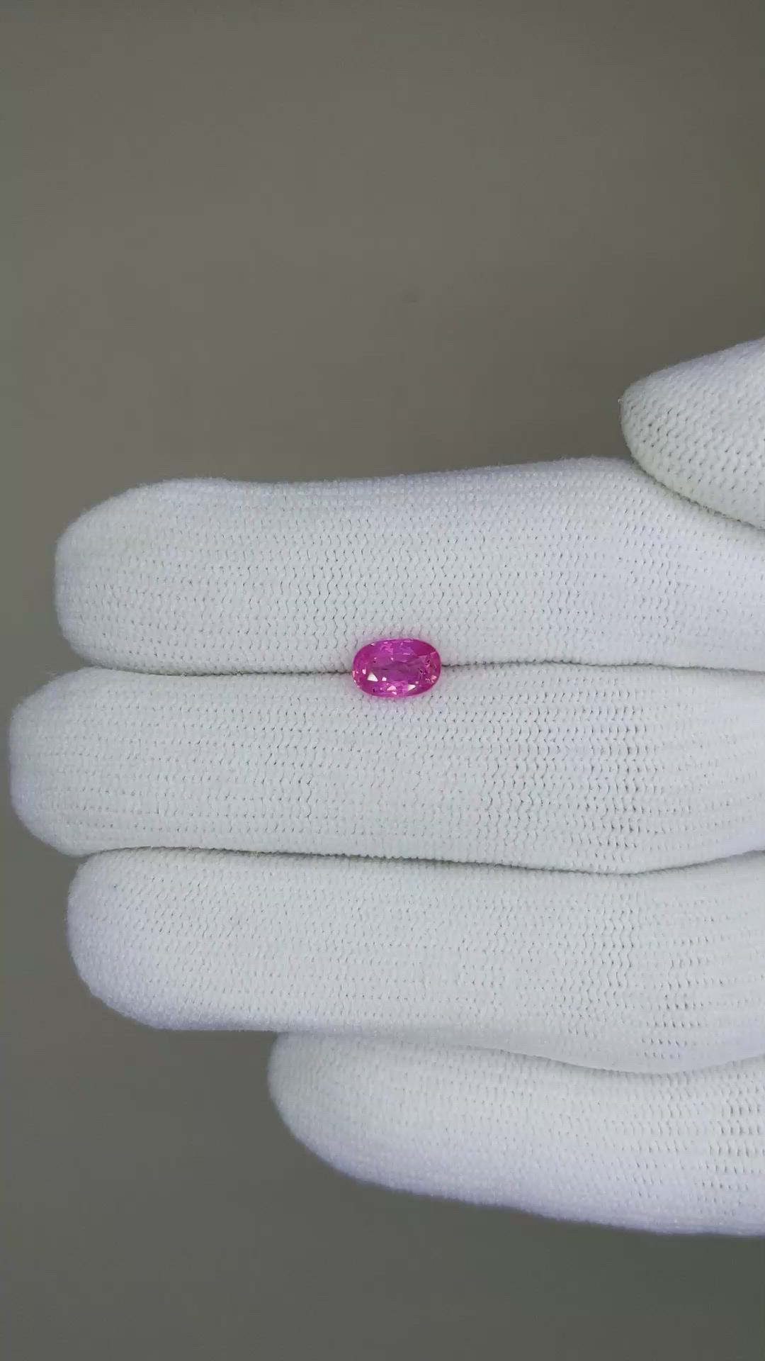 0.69 Ct. Pink Sapphire from Mozambique Size Video