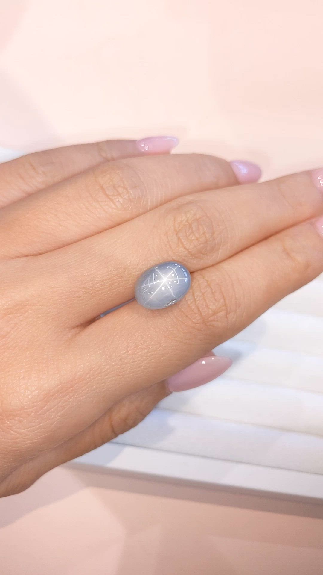 12.18 Ct. Bluish Grey Star Sapphire from Ceylon (Sri Lanka) Size Video