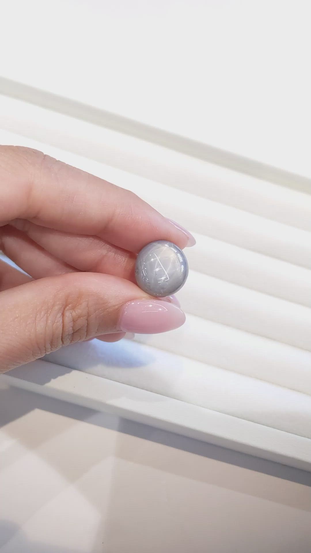 25.50 Ct. Bluish Grey Star Sapphire from Ceylon (Sri Lanka) Size Video