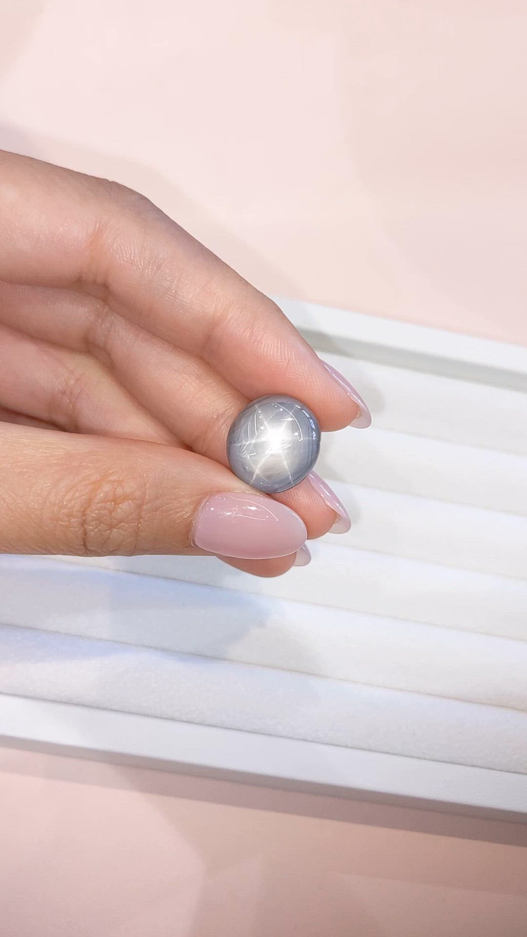 25.50 Ct. Bluish Grey Star Sapphire from Ceylon (Sri Lanka) Size Video