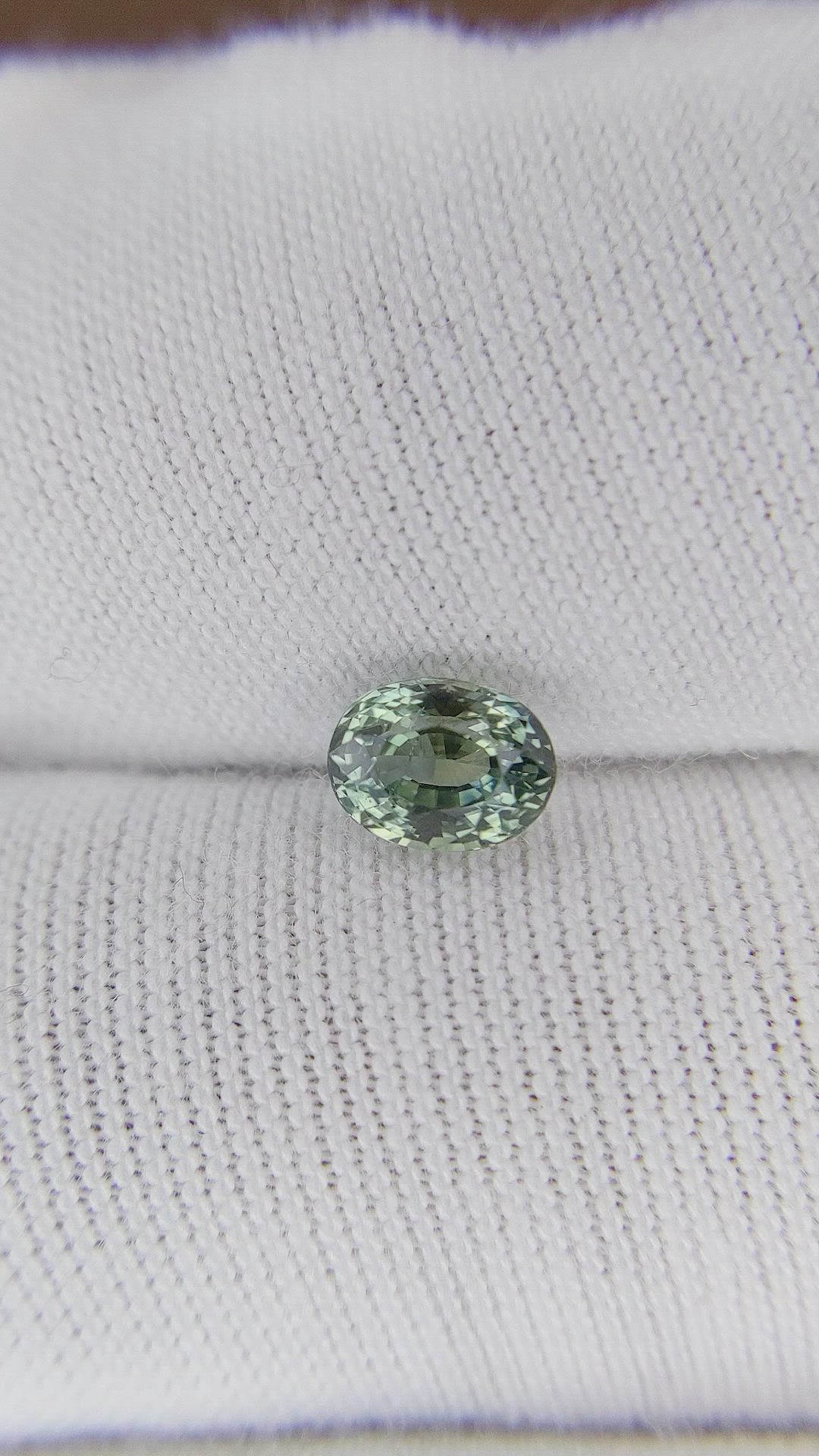 0.82 Ct. Bluish Green Sapphire from Africa Size Video