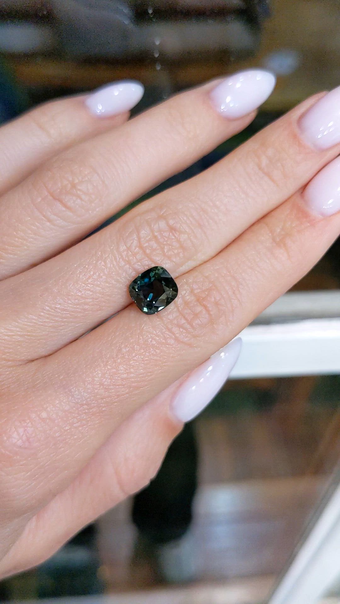 3.15 Ct. Greenish Blue Sapphire from Madagascar Size Video