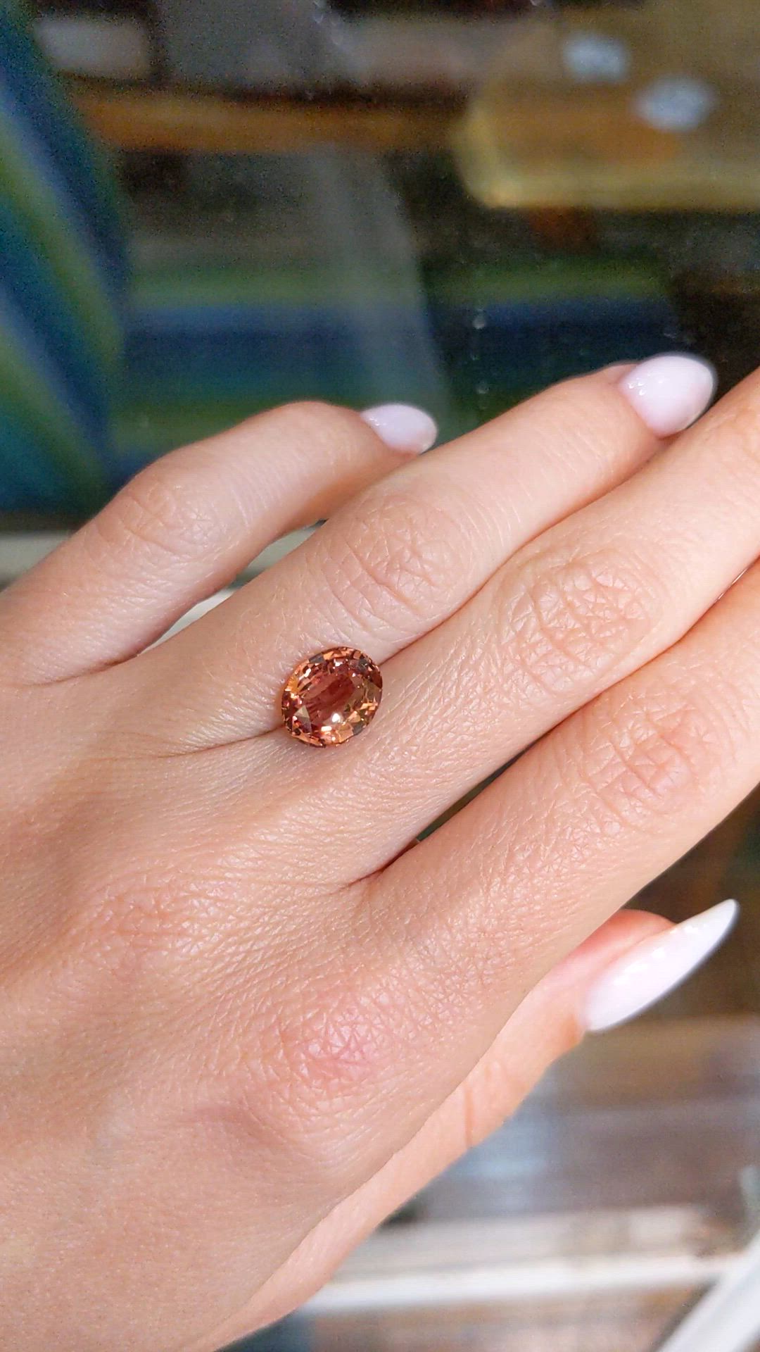 3.08 Ct. Orangish Brown Sapphire from Ceylon (Sri Lanka) Size Video
