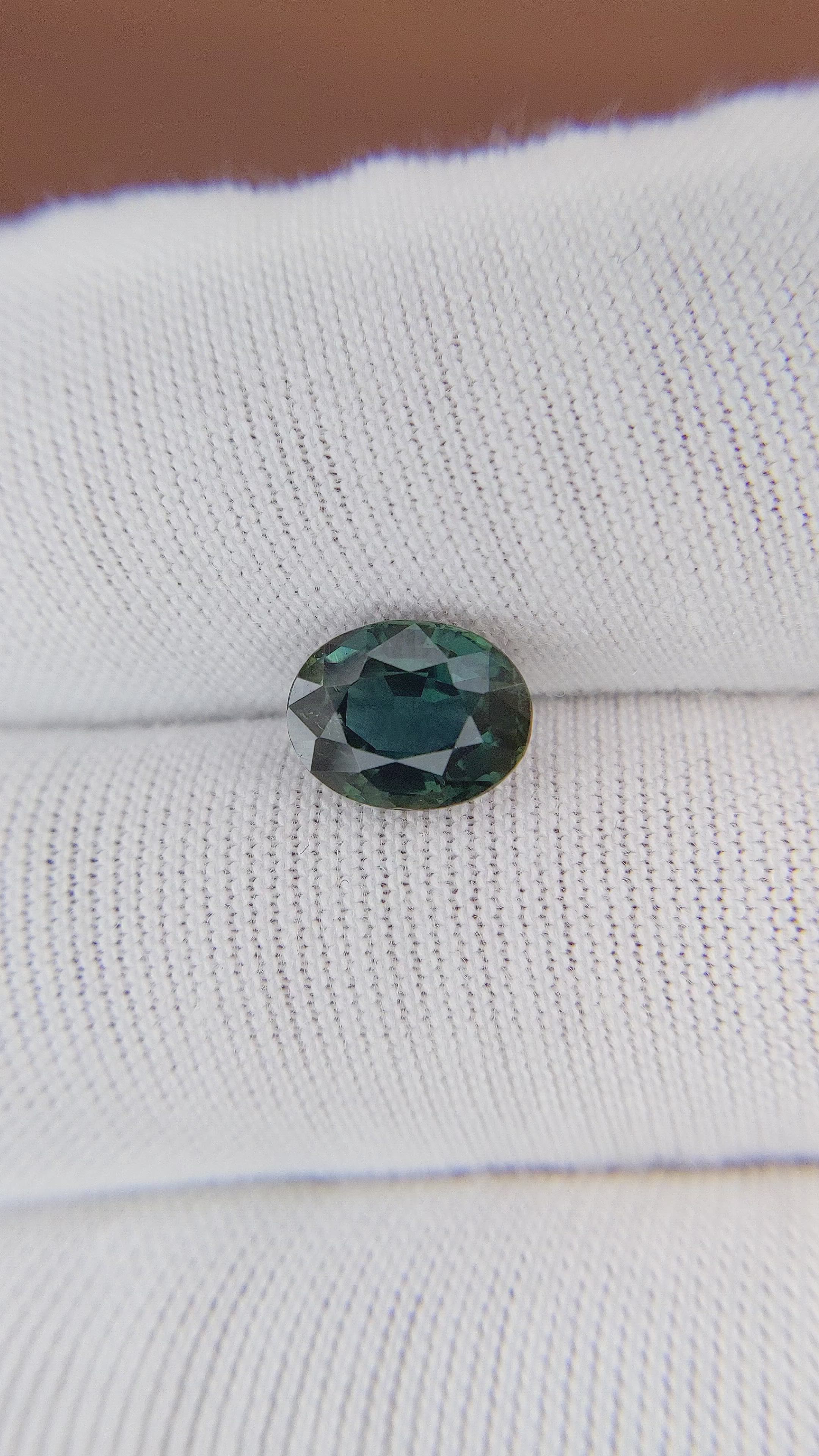2.07 Ct. Bluish Green Sapphire from Africa Size Video