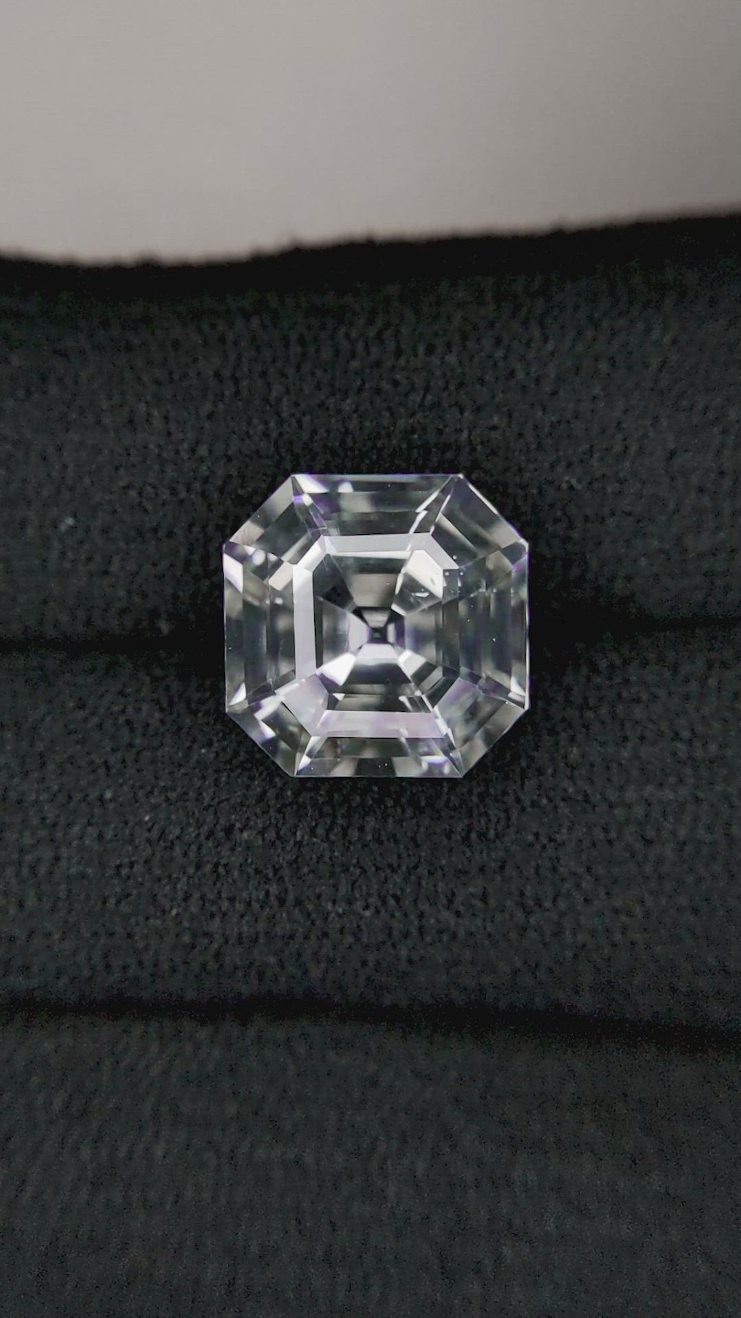 7.22 Ct. White Sapphire from Ceylon (Sri Lanka) Size Video