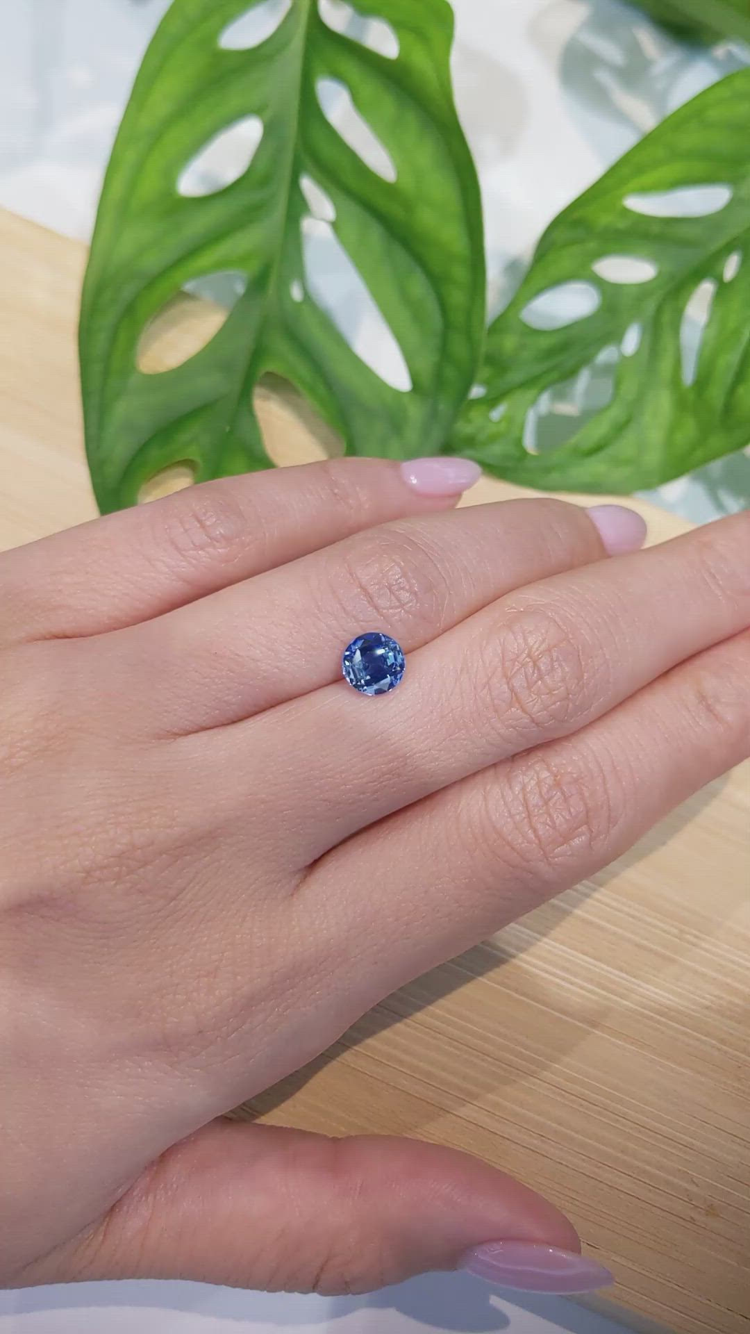 1.59 Ct. Blue Sapphire from Ceylon (Sri Lanka) Size Video