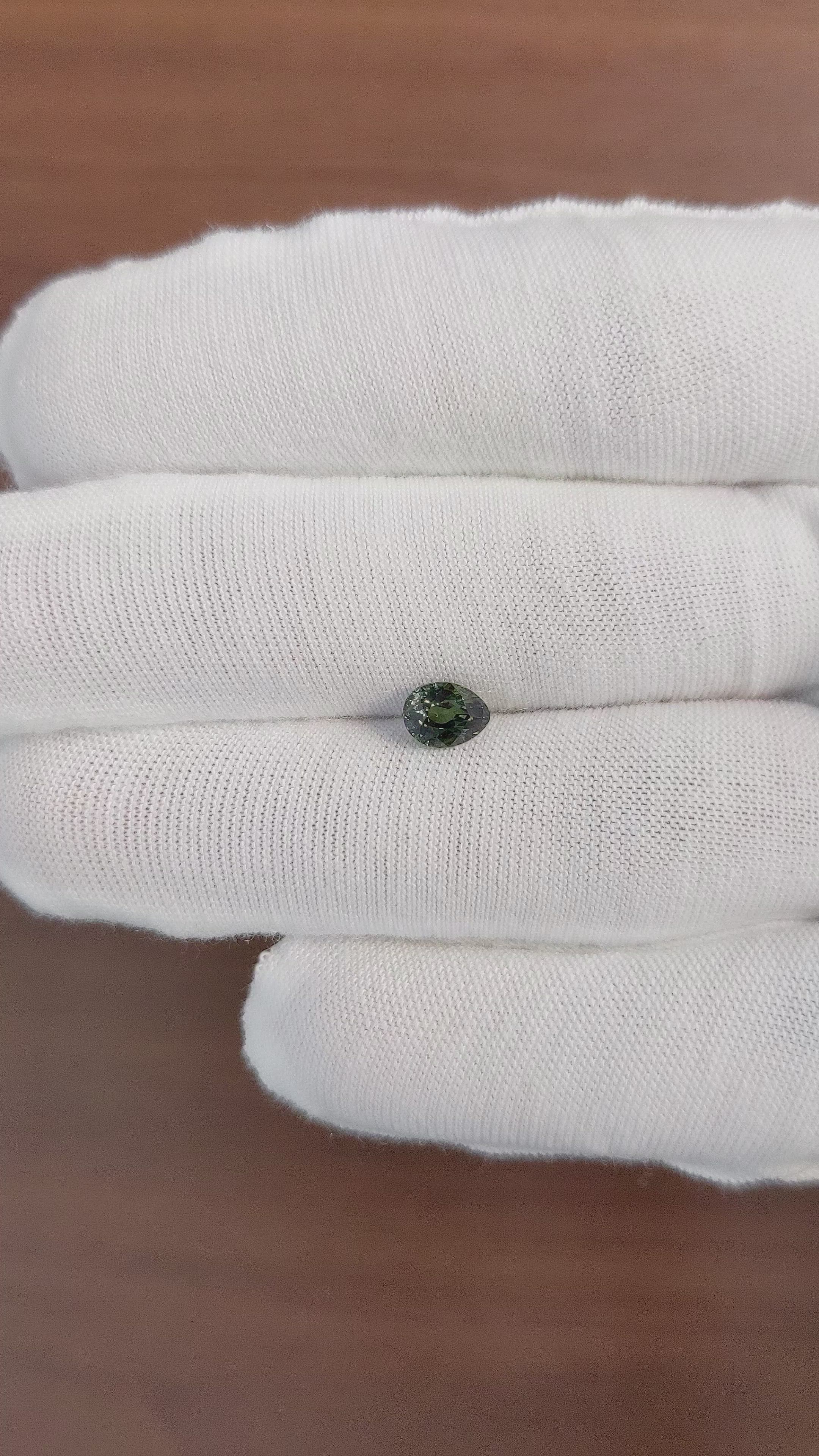 1.08 Ct. Green Sapphire from Africa Size Video