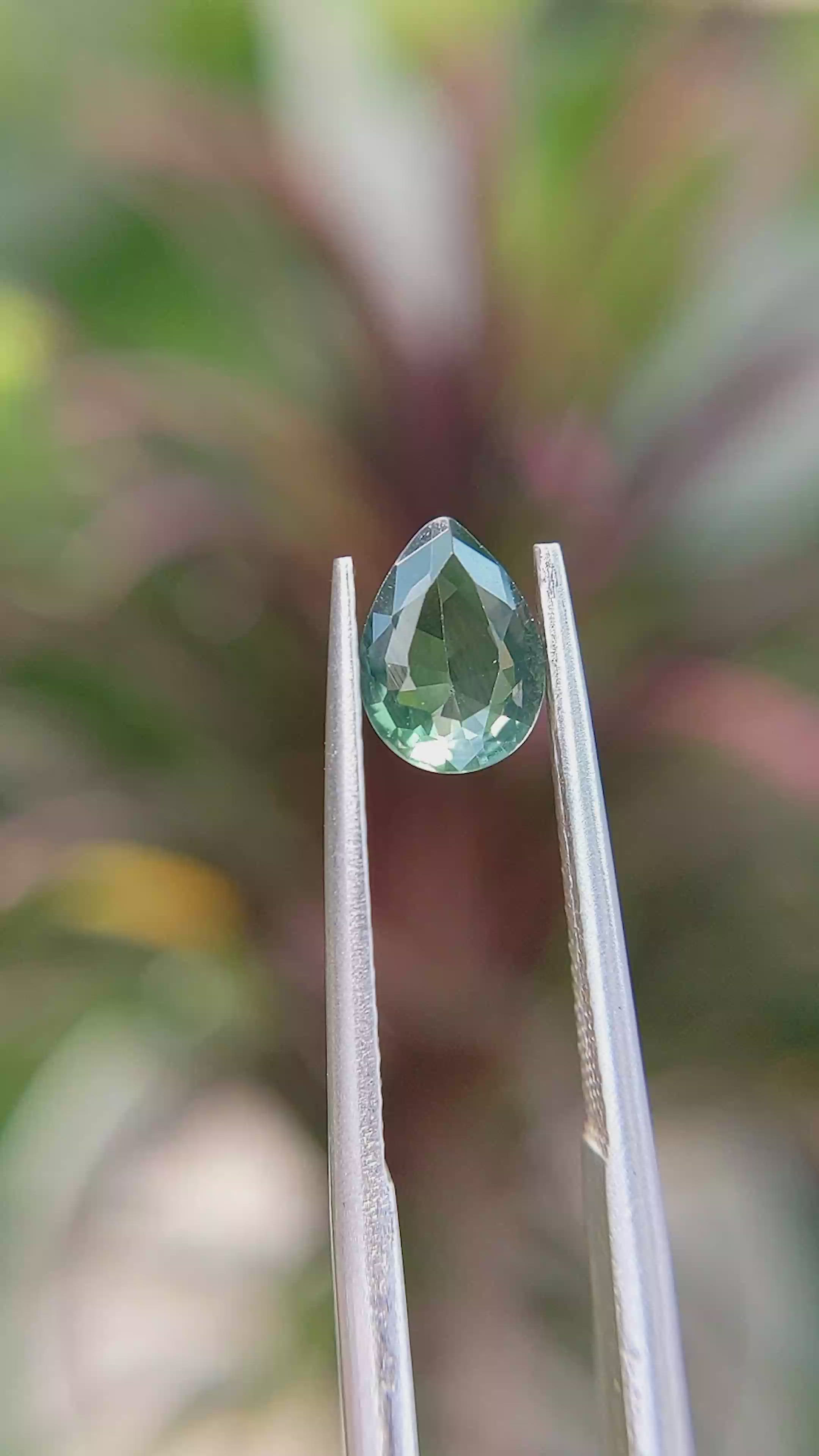 0.73 Ct. Green Sapphire from Africa Size Video