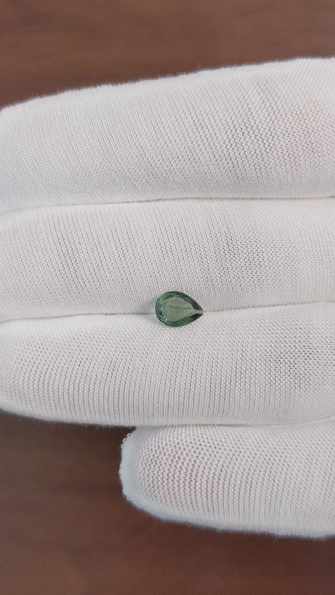 0.73 Ct. Green Sapphire from Africa Size Video
