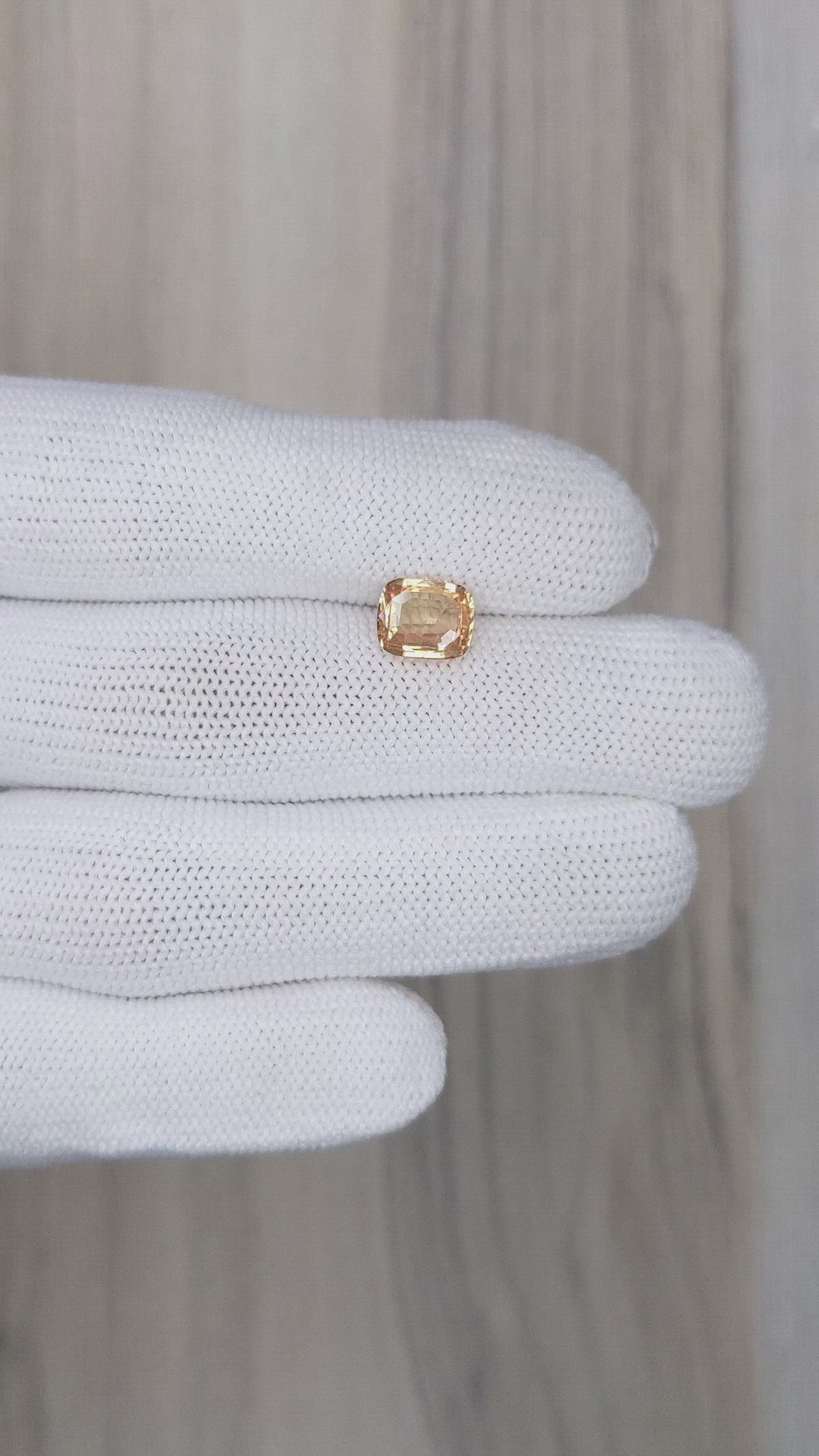 2.01 Ct. Peach Sapphire from Ceylon (Sri Lanka) Size Video