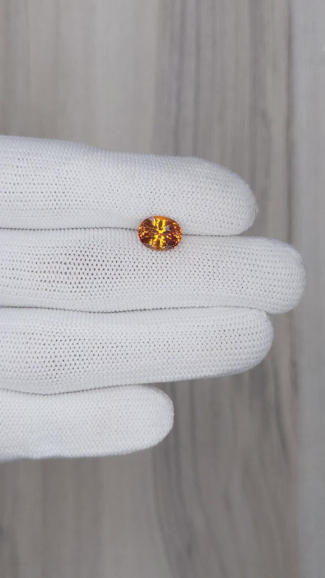 2.67 Ct. Orange Sapphire from Ceylon (Sri Lanka) Size Video