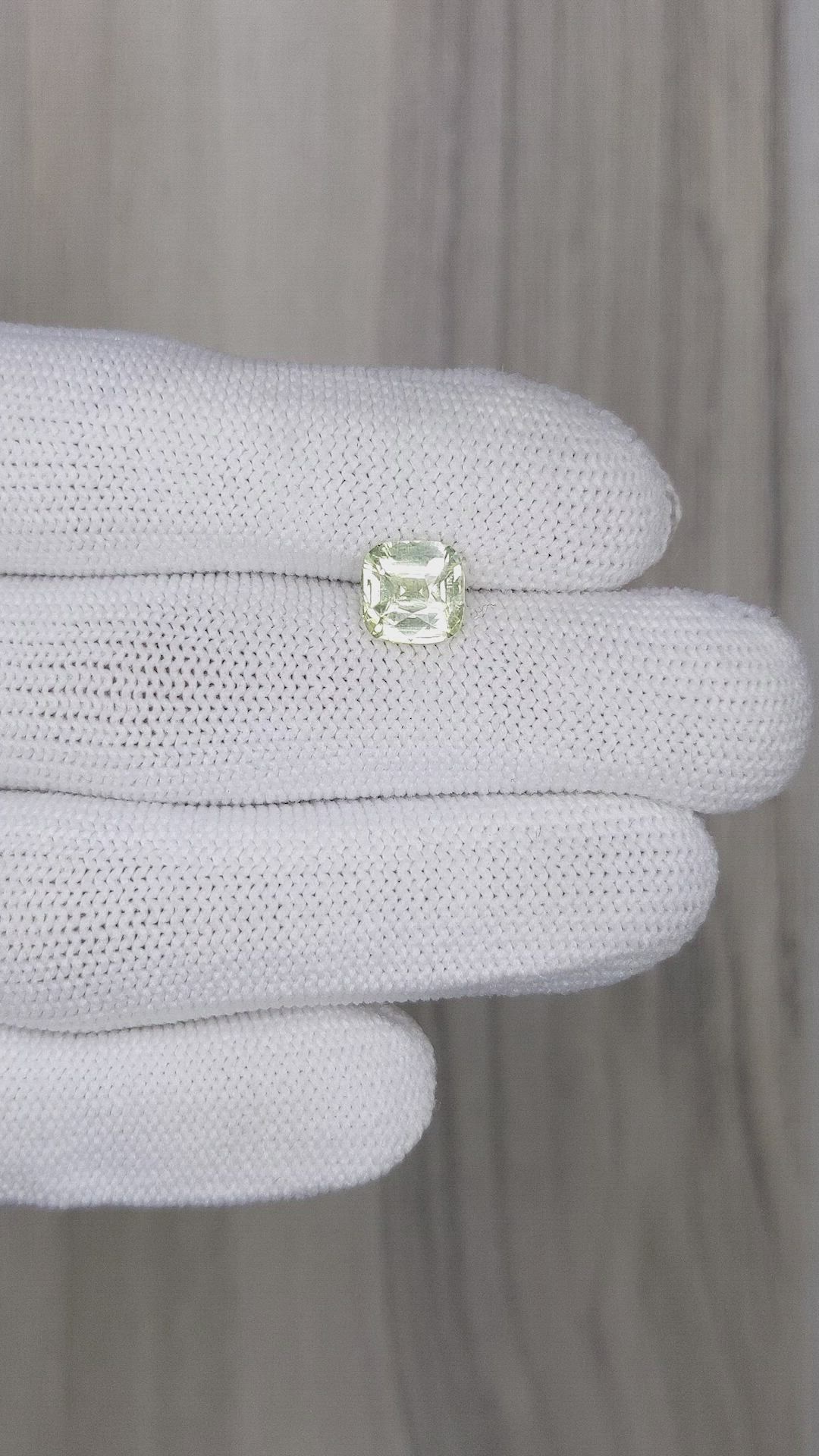 2.04 Ct. Greenish Yellow Sapphire from Ceylon (Sri Lanka) Size Video