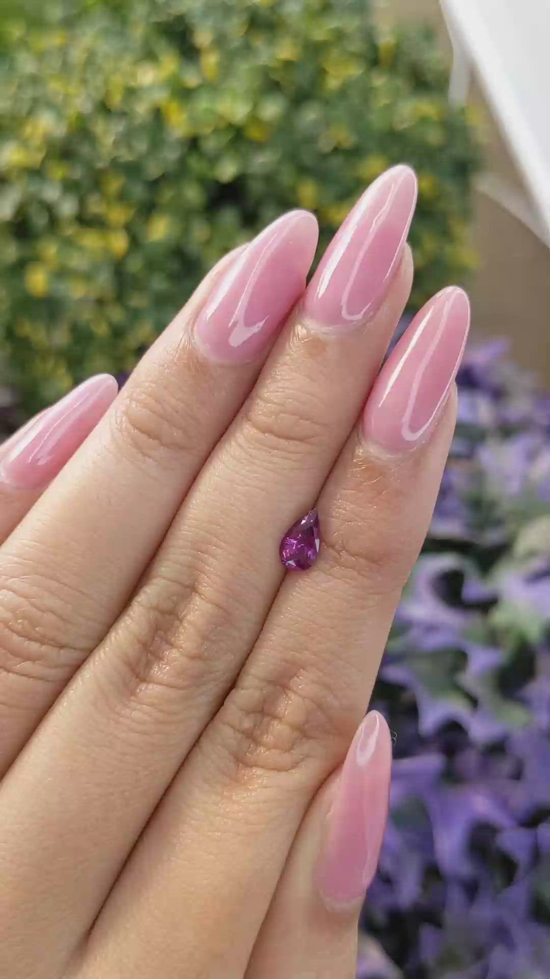 0.79 Ct. Pinkish Purple Sapphire from Ceylon (Sri Lanka) Size Video