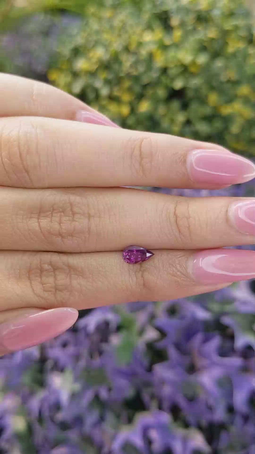 0.79 Ct. Pinkish Purple Sapphire from Ceylon (Sri Lanka) Size Video