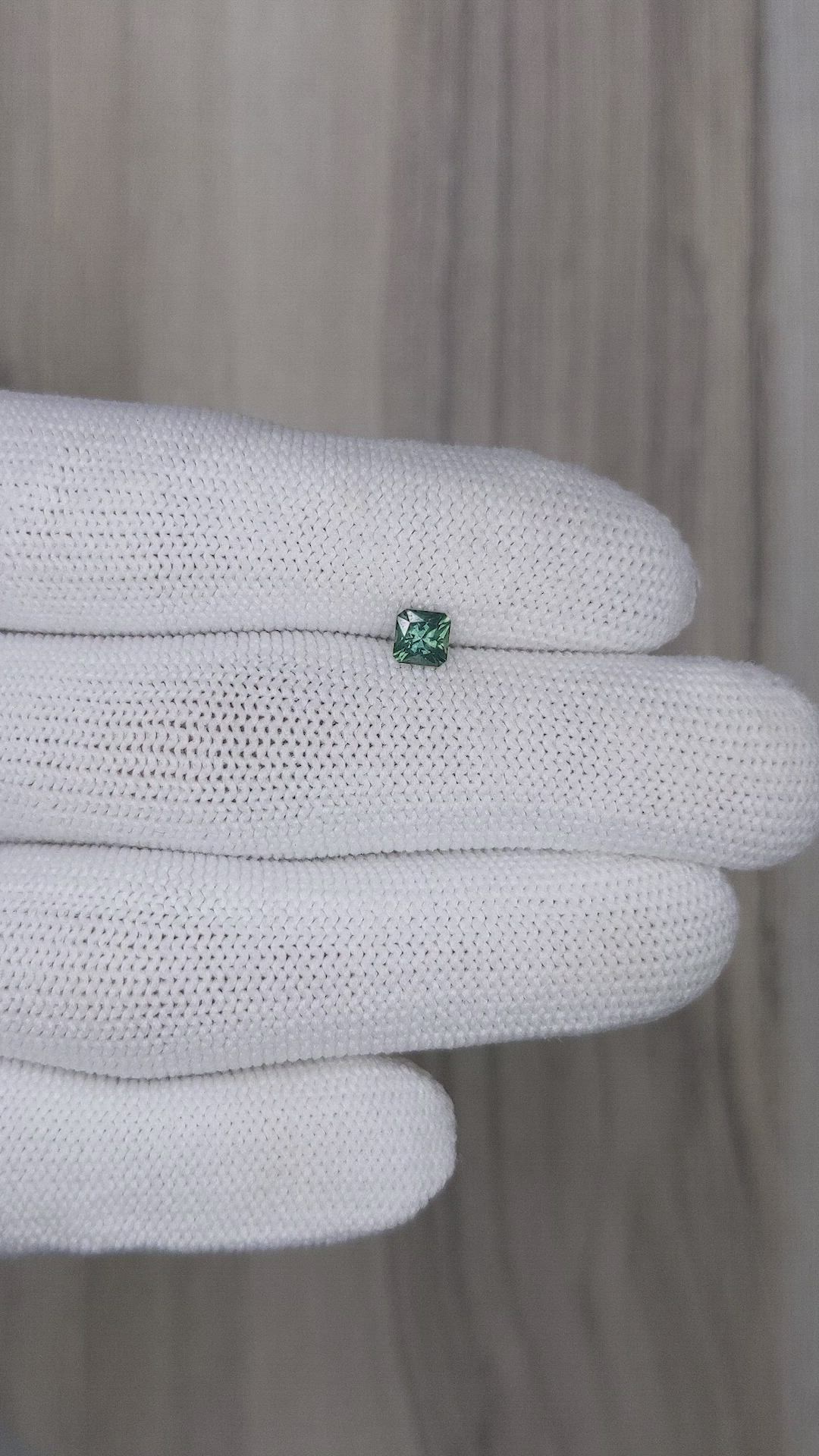 0.43 Ct. Bluish Green Sapphire from Ceylon (Sri Lanka) Size Video