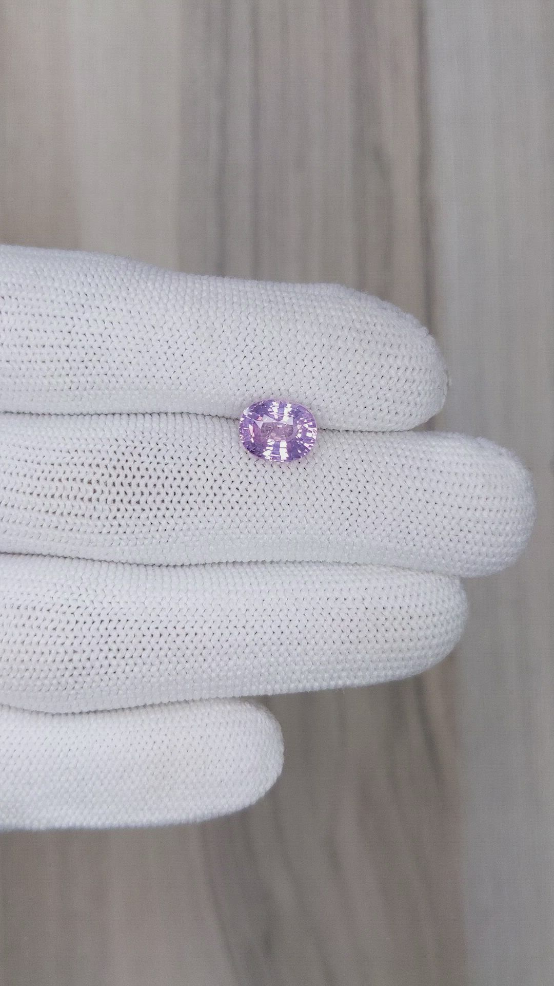 3.01 Ct. Pinkish Purple Sapphire from Ceylon (Sri Lanka) Size Video