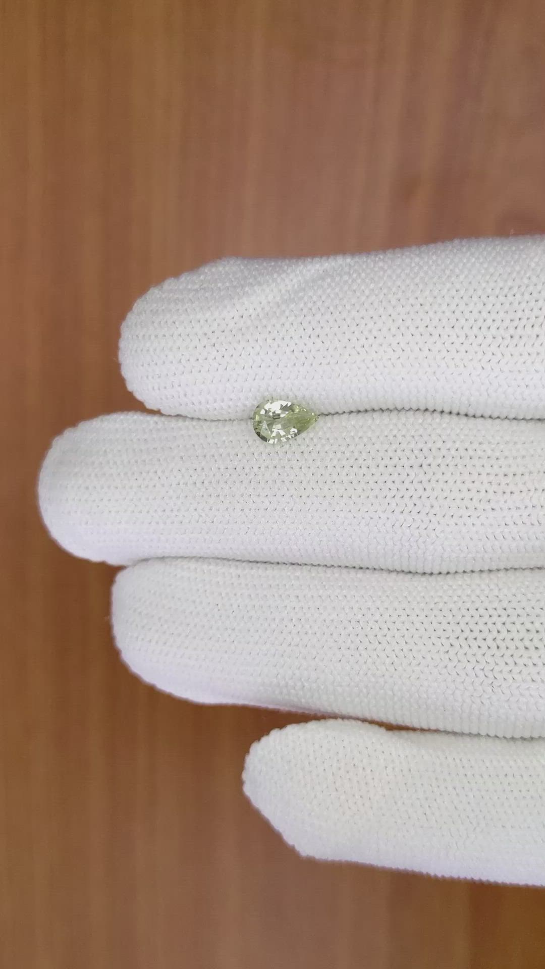 0.76 Ct. Green Sapphire from Madagascar Size Video