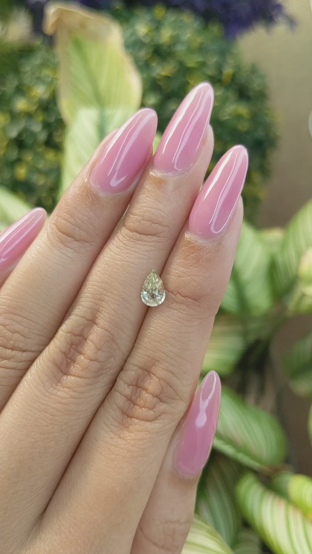 0.76 Ct. Green Sapphire from Madagascar Size Video