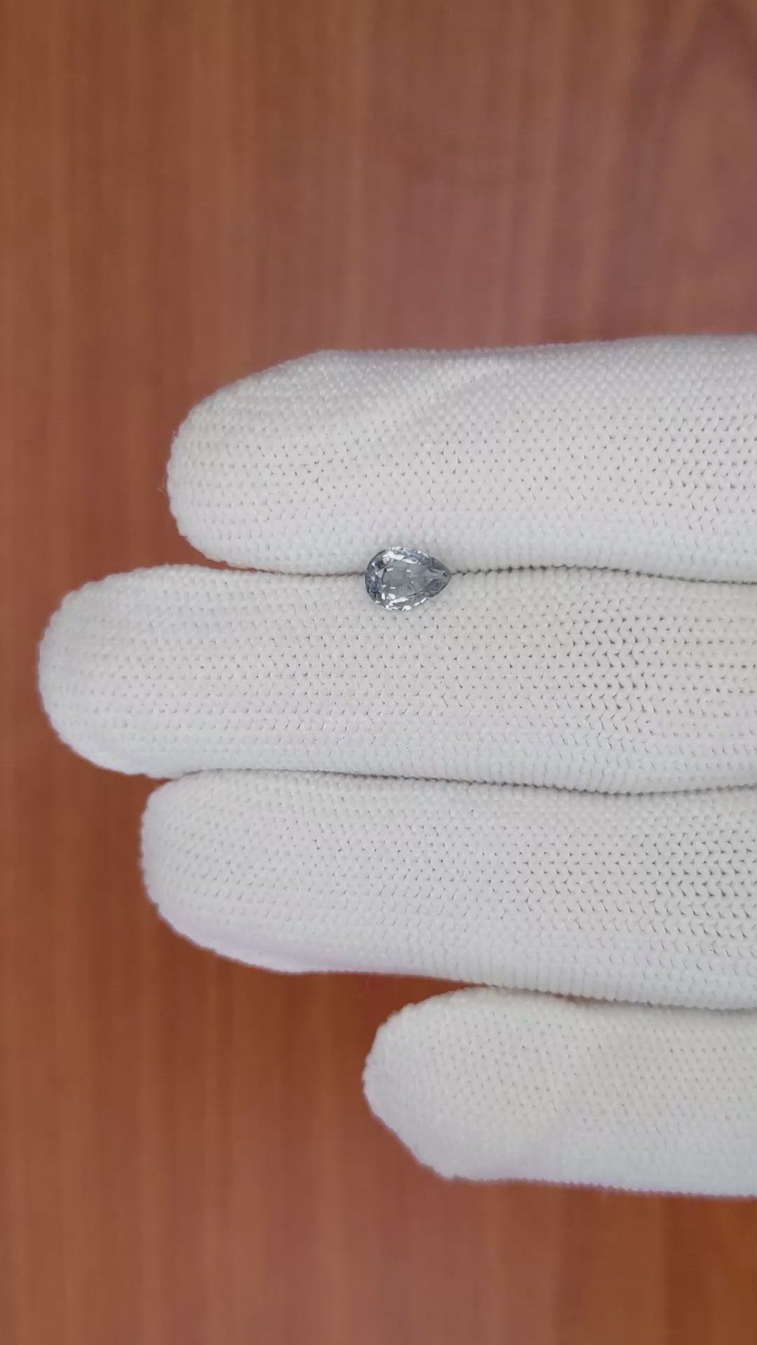 0.74 Ct. Greyish Blue Sapphire from Ceylon (Sri Lanka) Size Video