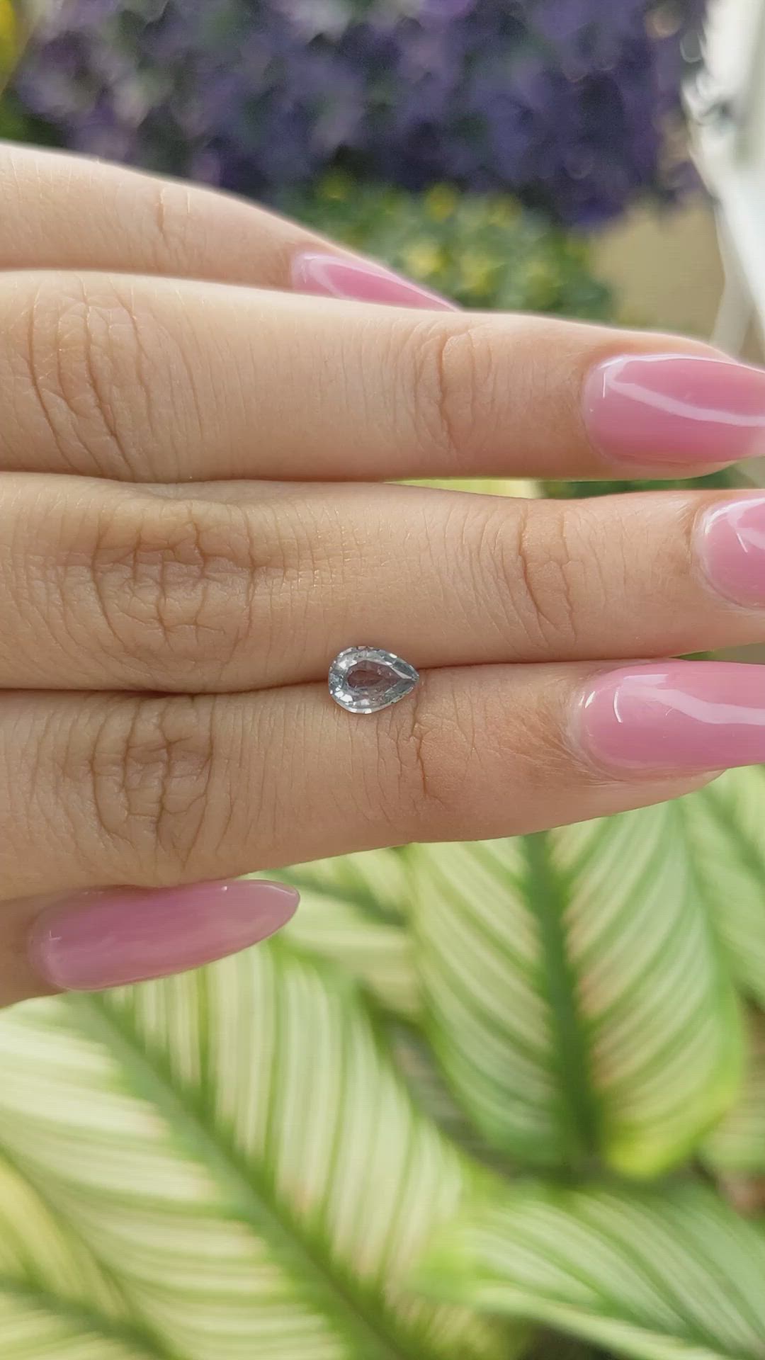 0.74 Ct. Greyish Blue Sapphire from Ceylon (Sri Lanka) Size Video