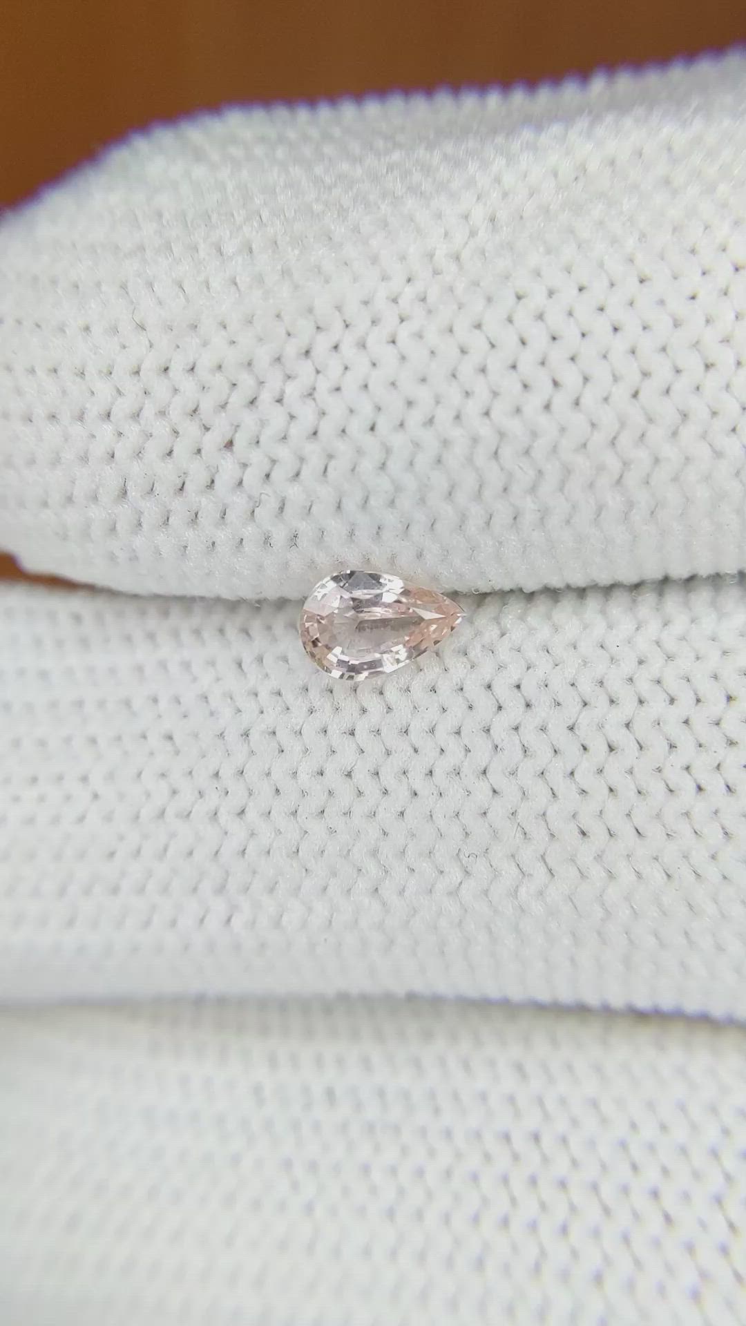 0.50 Ct. Peach Sapphire from Ceylon (Sri Lanka) Size Video