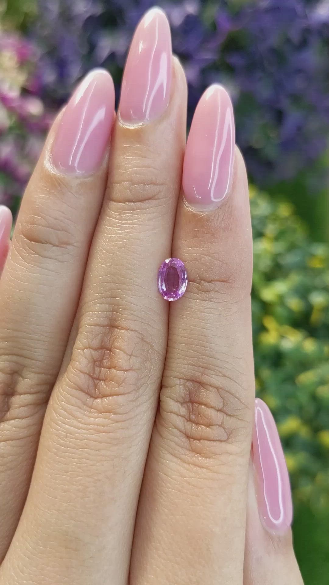 0.61 Ct. Pinkish Purple Sapphire from Ceylon (Sri Lanka) Size Video