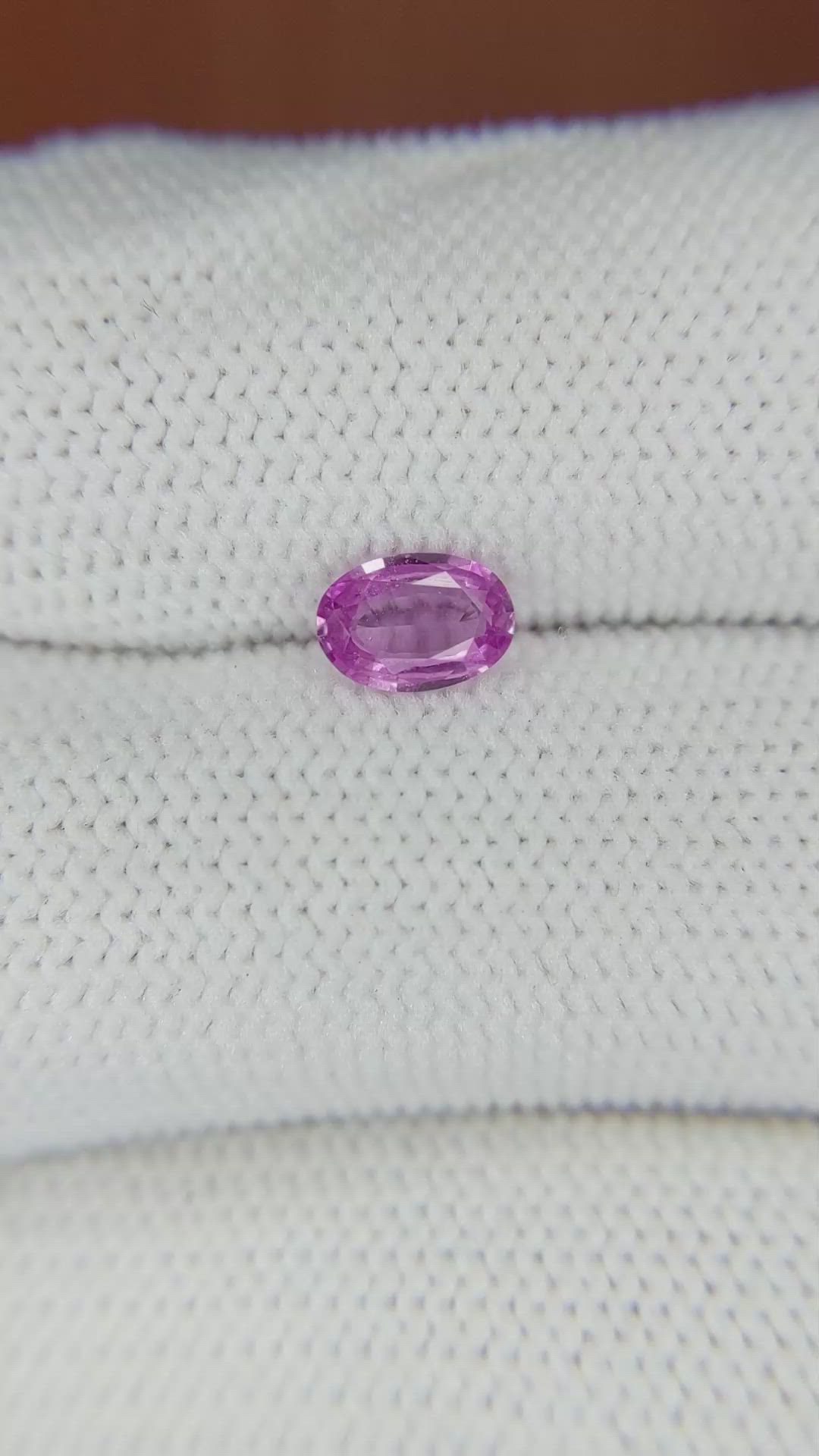 0.61 Ct. Pinkish Purple Sapphire from Ceylon (Sri Lanka) Size Video